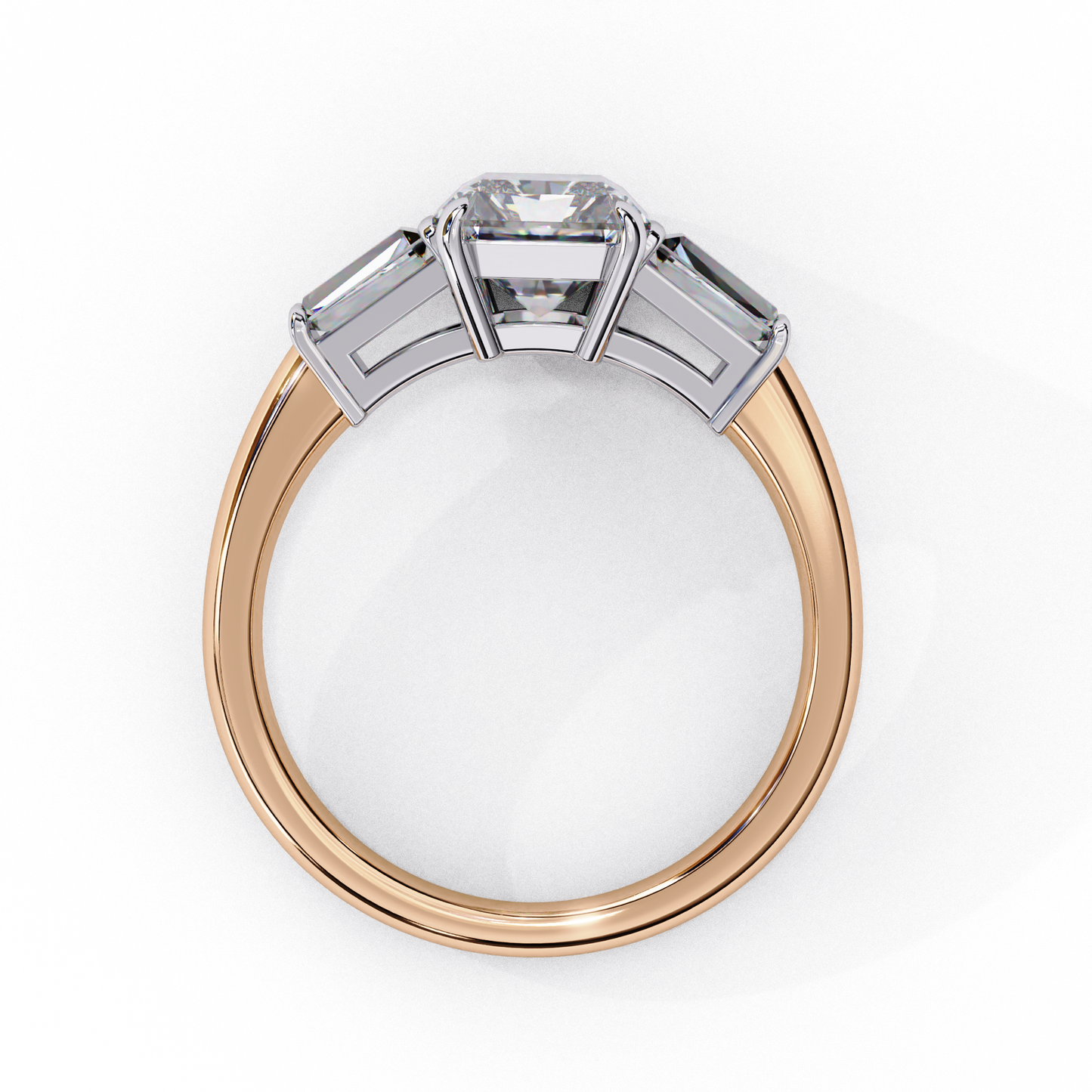 2.25 CT EMERALD  Cut Diamond Engagement Ring