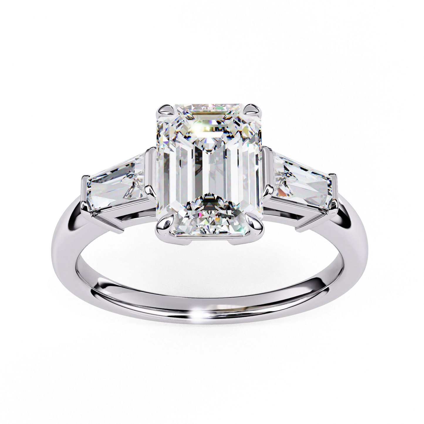 2.25 CT EMERALD  Cut Diamond Engagement Ring