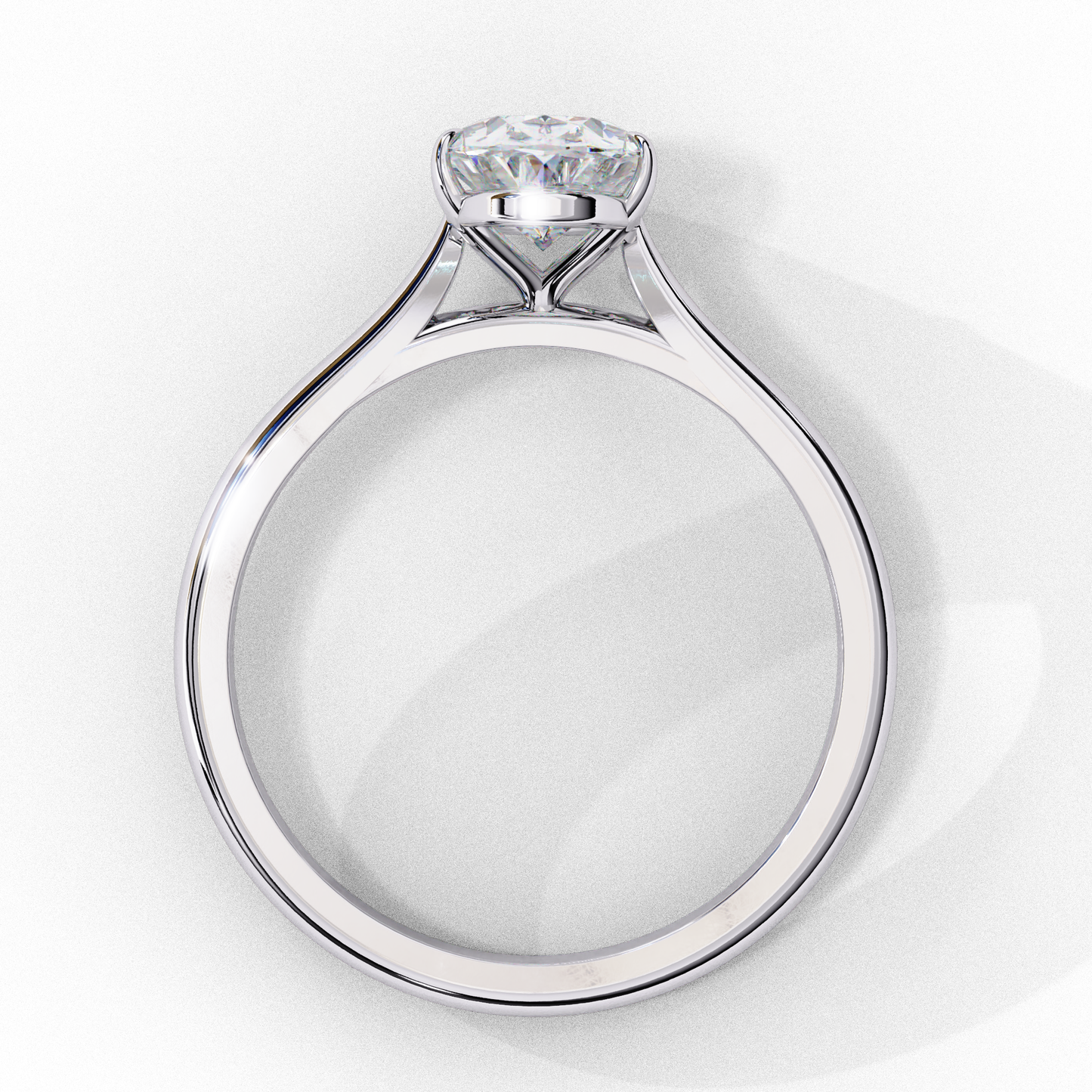 1.75  CT Cut Oval Diamond Engagement Ring