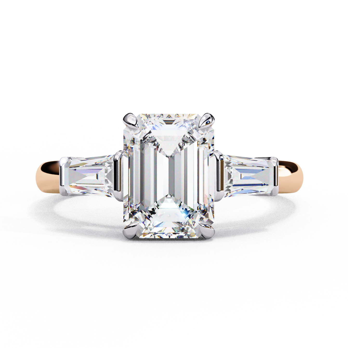 2.25 CT EMERALD  Cut Diamond Engagement Ring