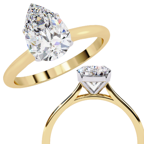 1.25  CT Pear Cut Diamond Engagement Ring