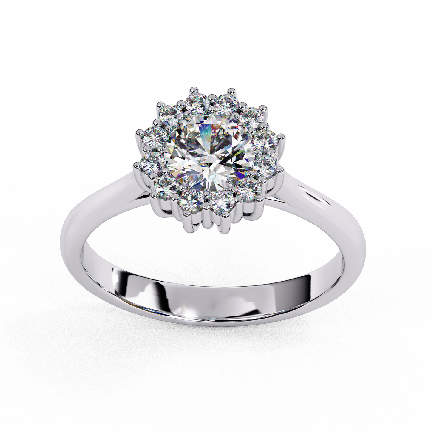 0.50  CT Round  Cut Diamond Engagement Ring