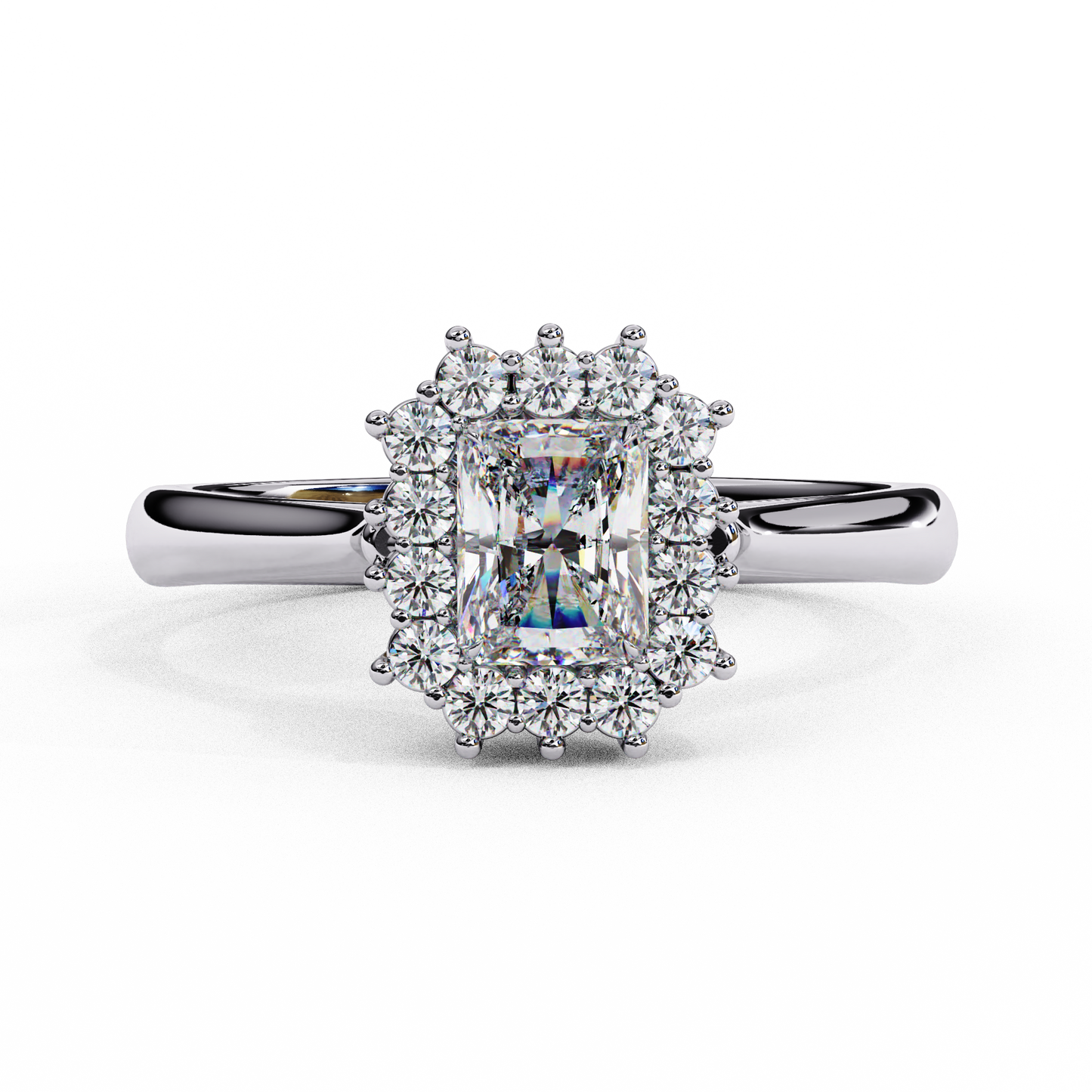 0.35 CT RADIANT  Cut Diamond Engagement Ring - Ulight Jewels