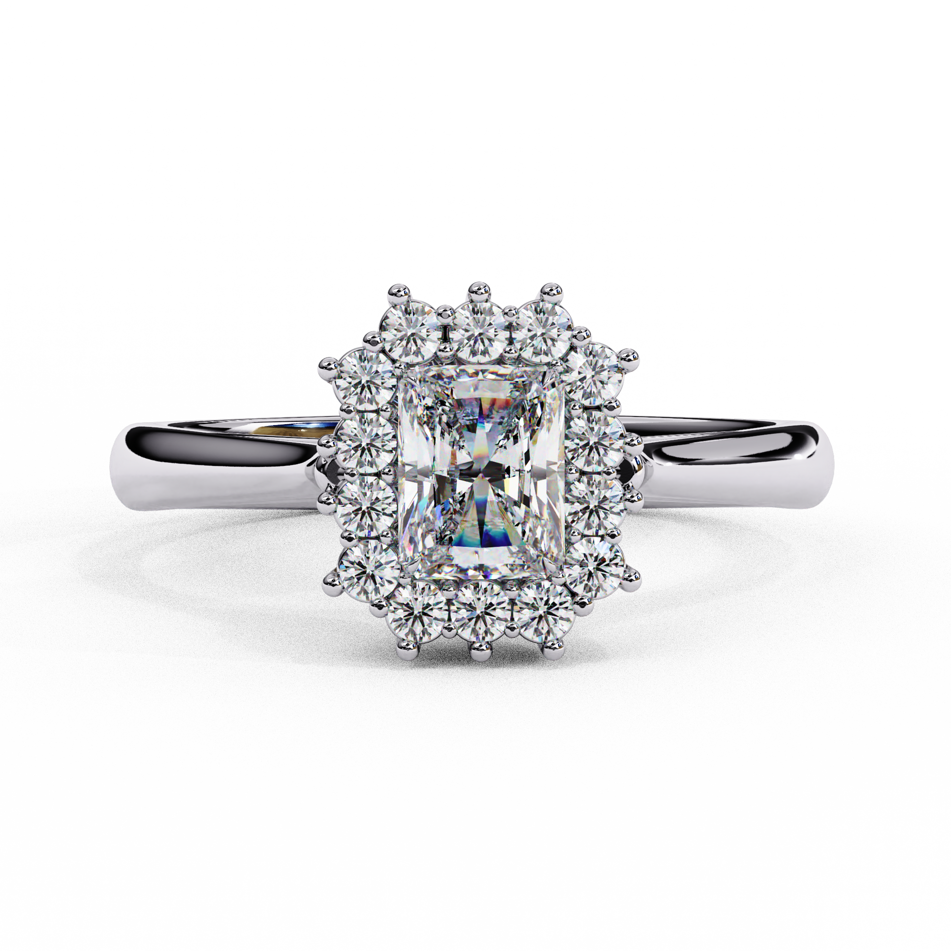 0.35 CT RADIANT  Cut Diamond Engagement Ring - Ulight Jewels