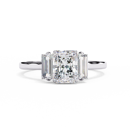 1.00 CT Radiant Cut Diamond Engagement Ring - Ulight Jewels