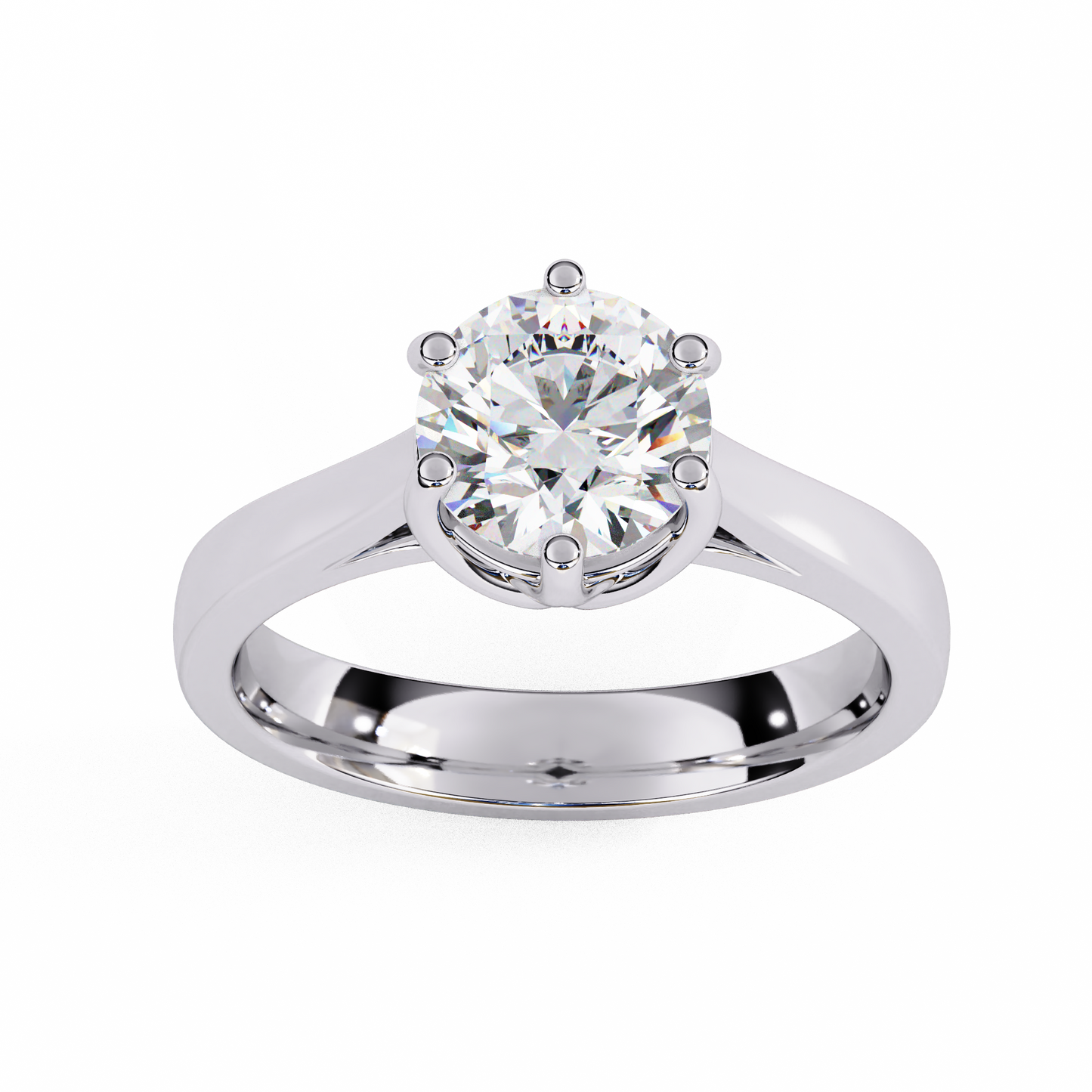 1.30 CT  Round  Cut Diamond Engagement Ring