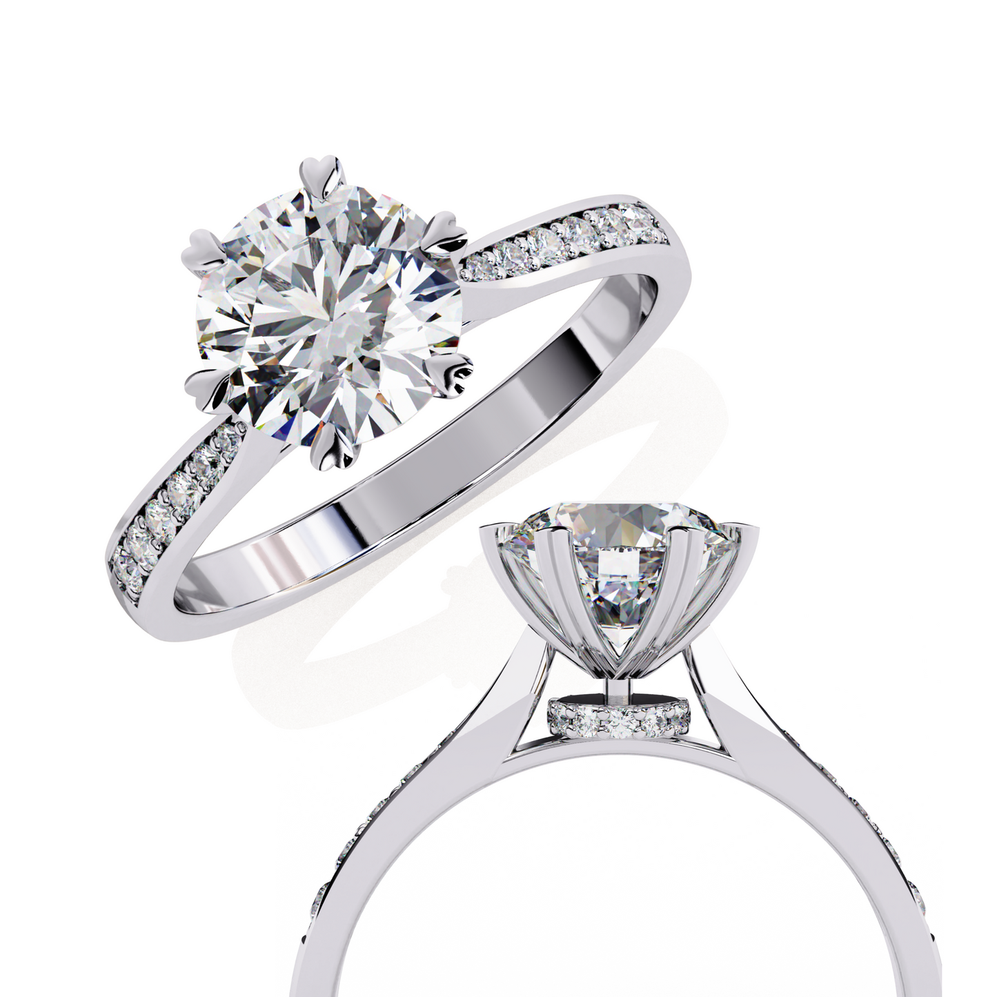 1.30 CT Round Cut Diamond Engagement Ring