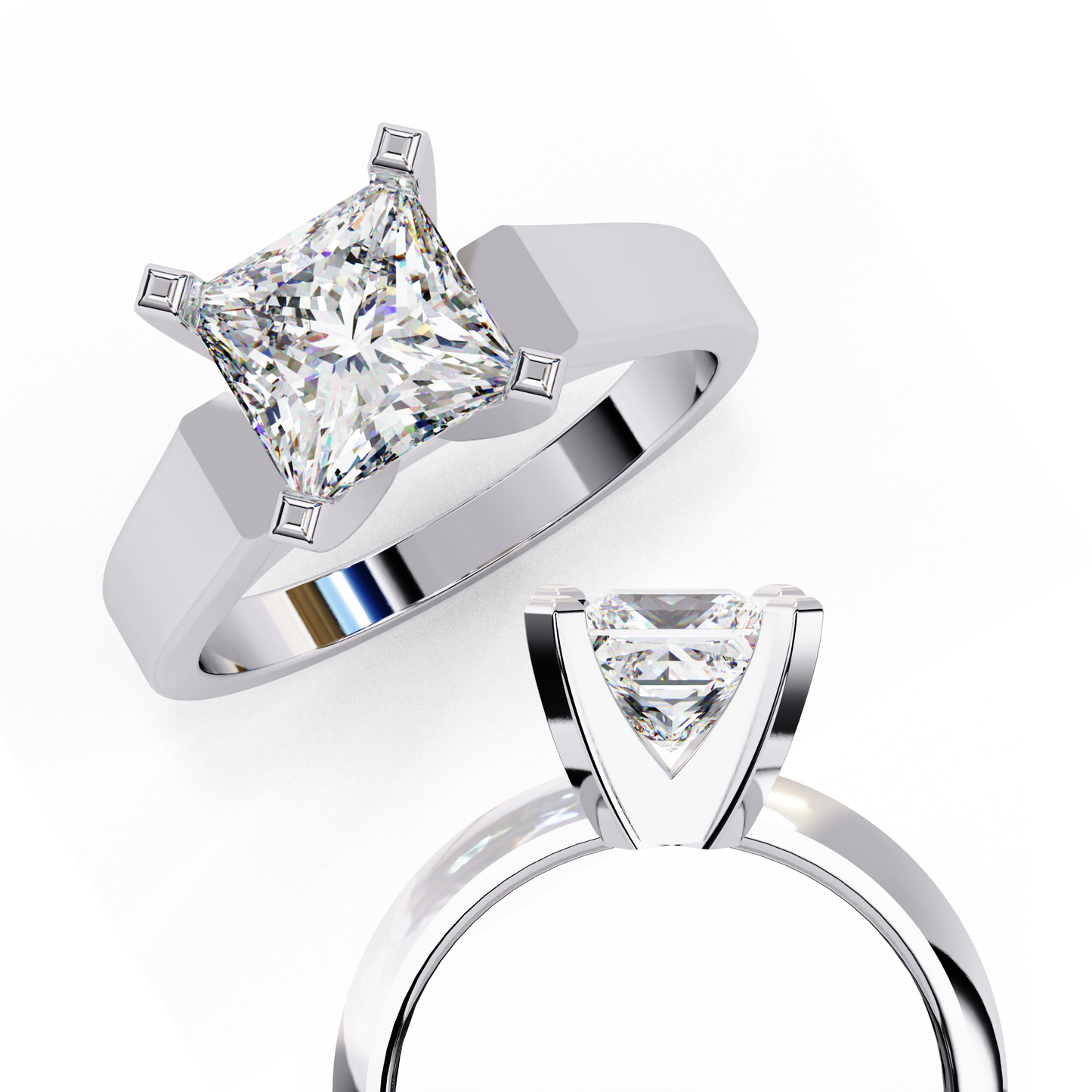 1.50 CT PRINCESS Cut Diamond Engagement Ring