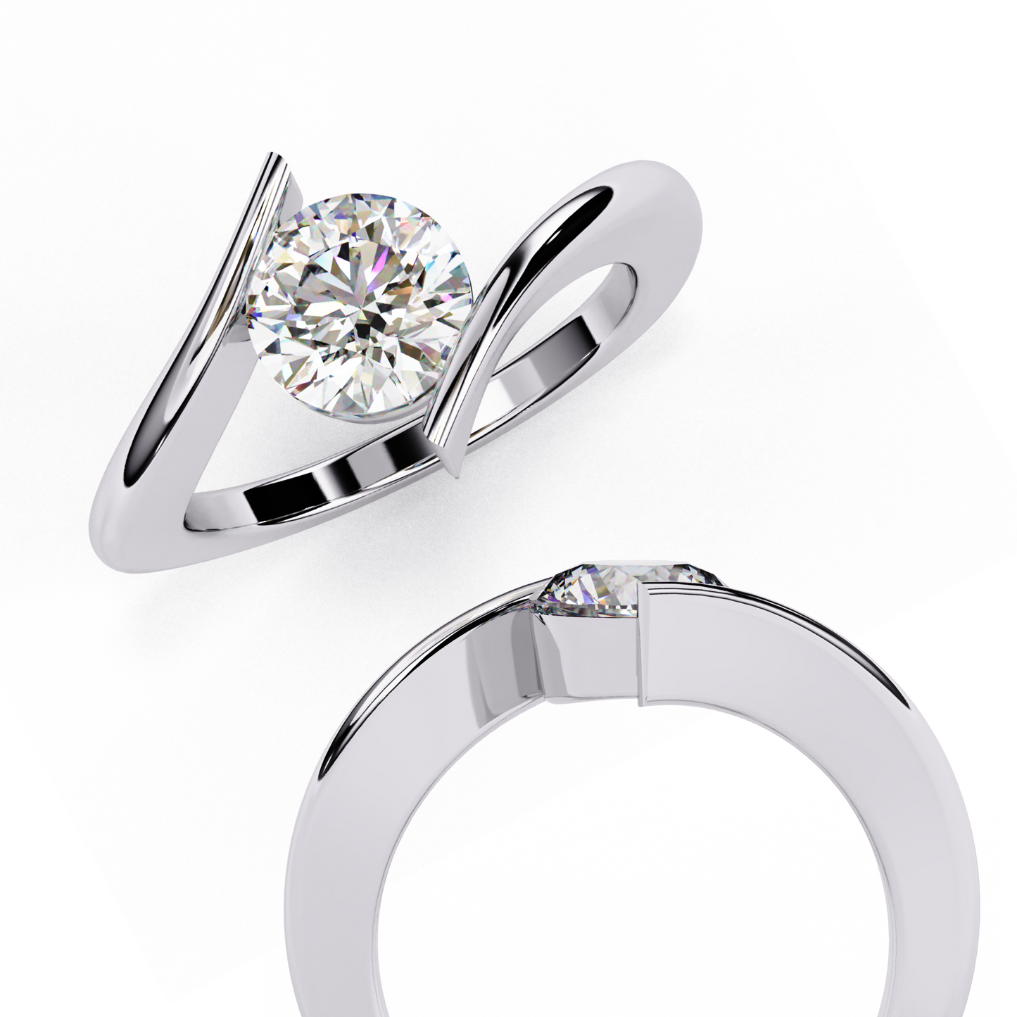 1.30 CT Round Cut Diamond Engagement Ring