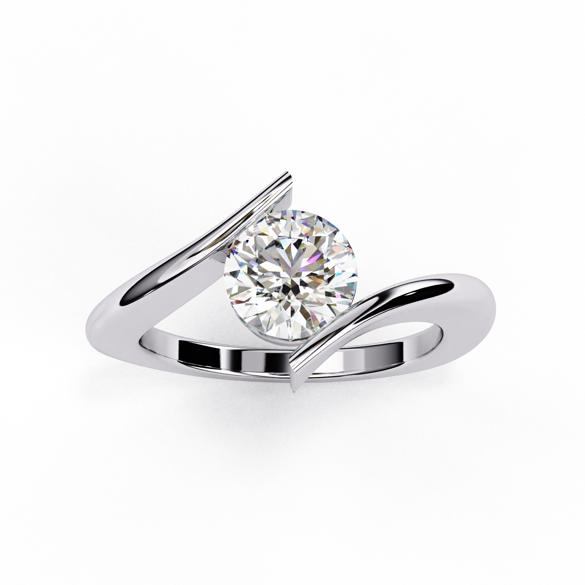 1.30 CT Round Cut Diamond Engagement Ring - Ulight Jewels