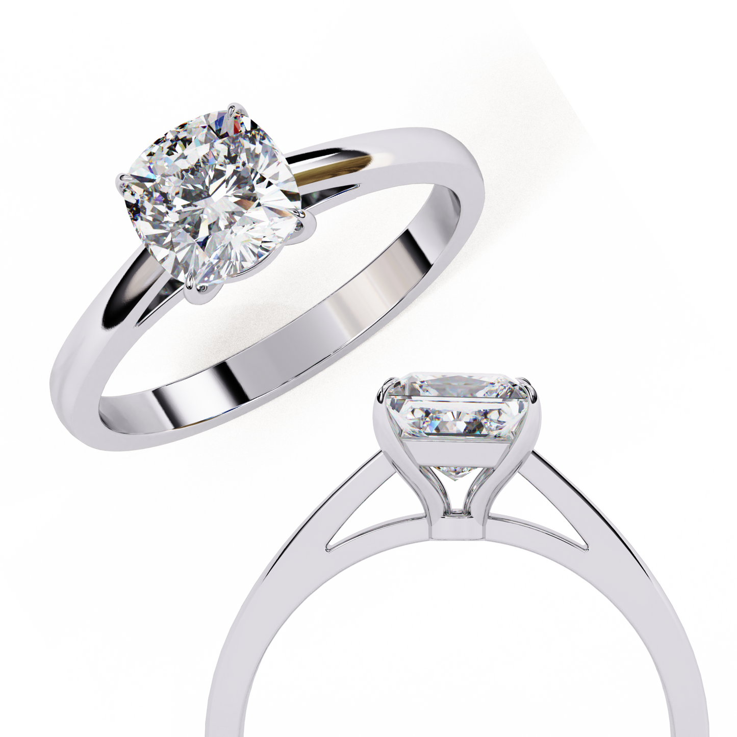 1.50 CT CUSHION Cut Diamond Engagement Ring