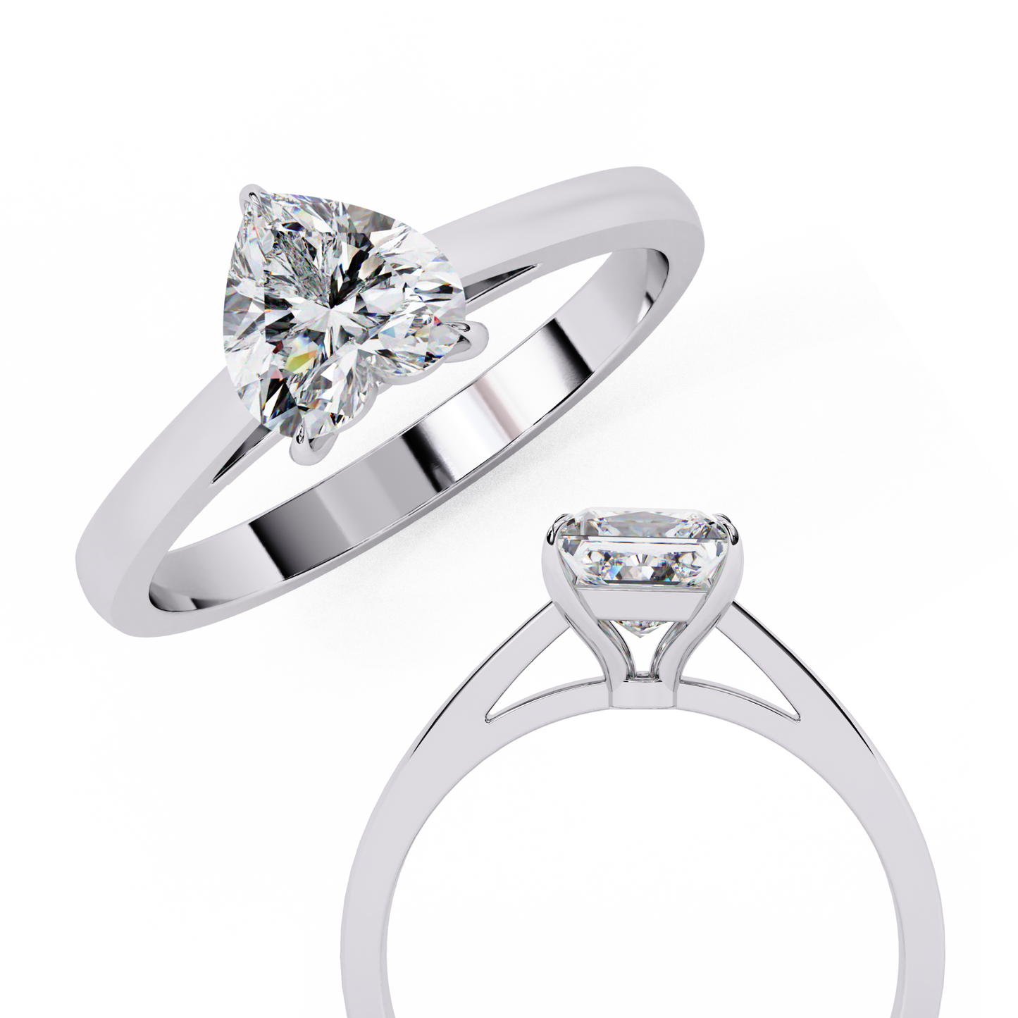 0.80 CT HEART Cut Diamond Engagement Ring