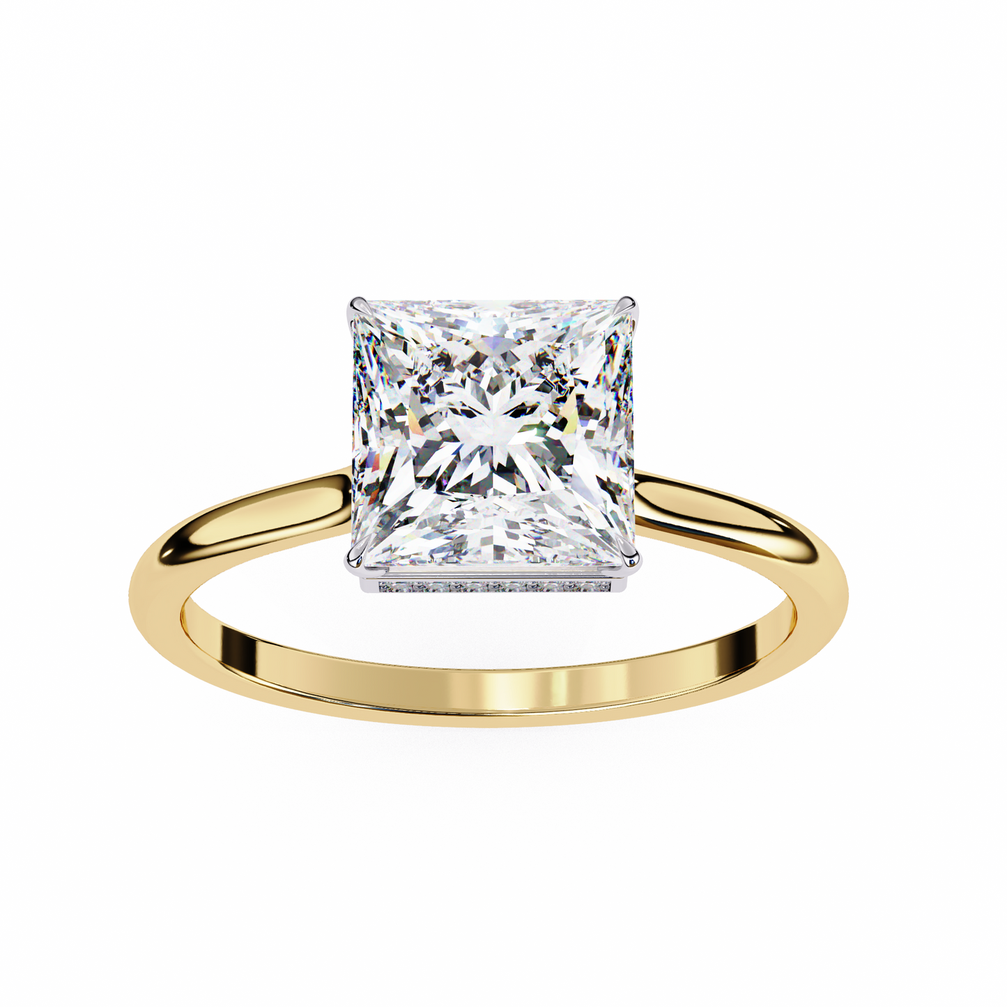 2.00 CT  Princess Cut Diamond Engagement Ring