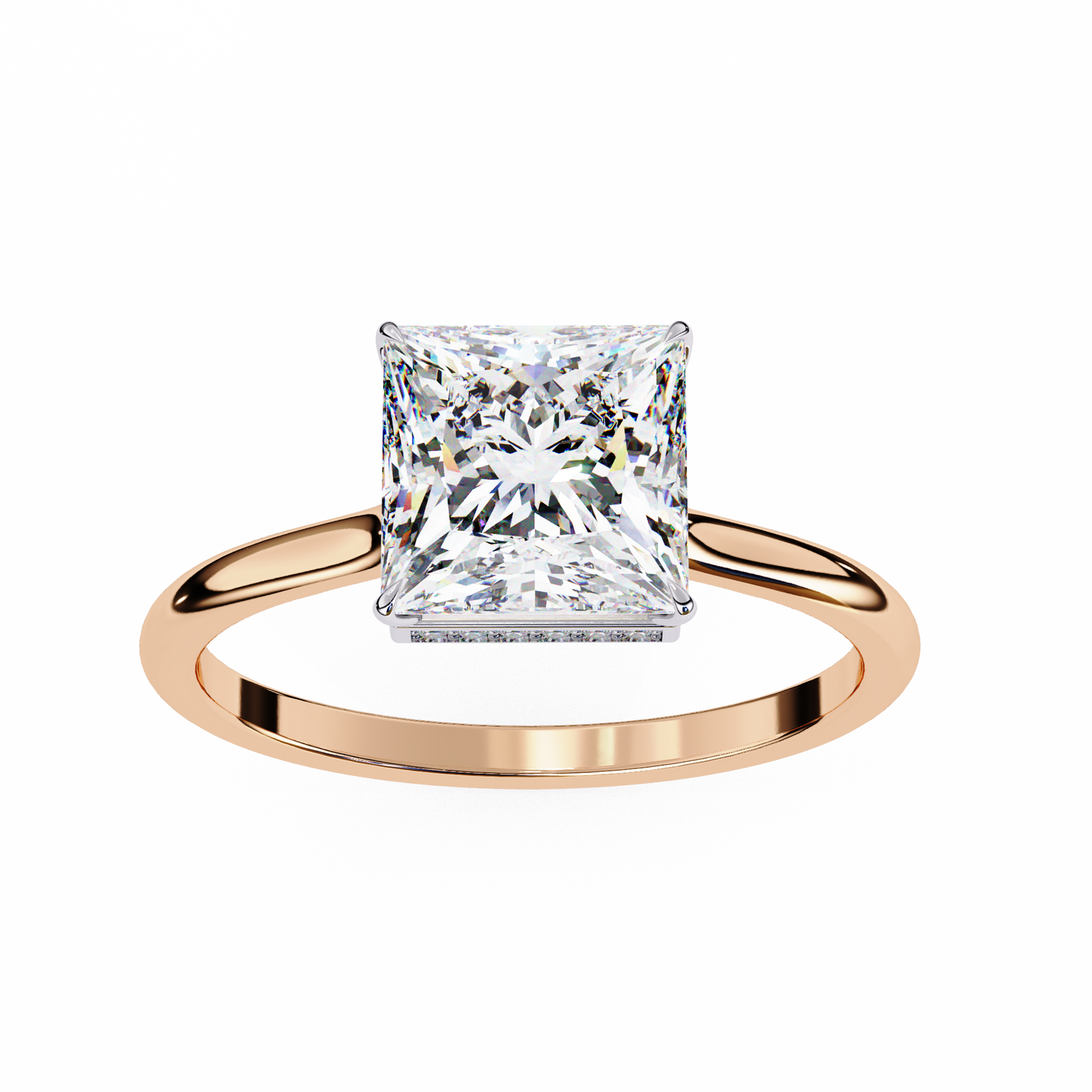 2.00 CT  Princess Cut Diamond Engagement Ring