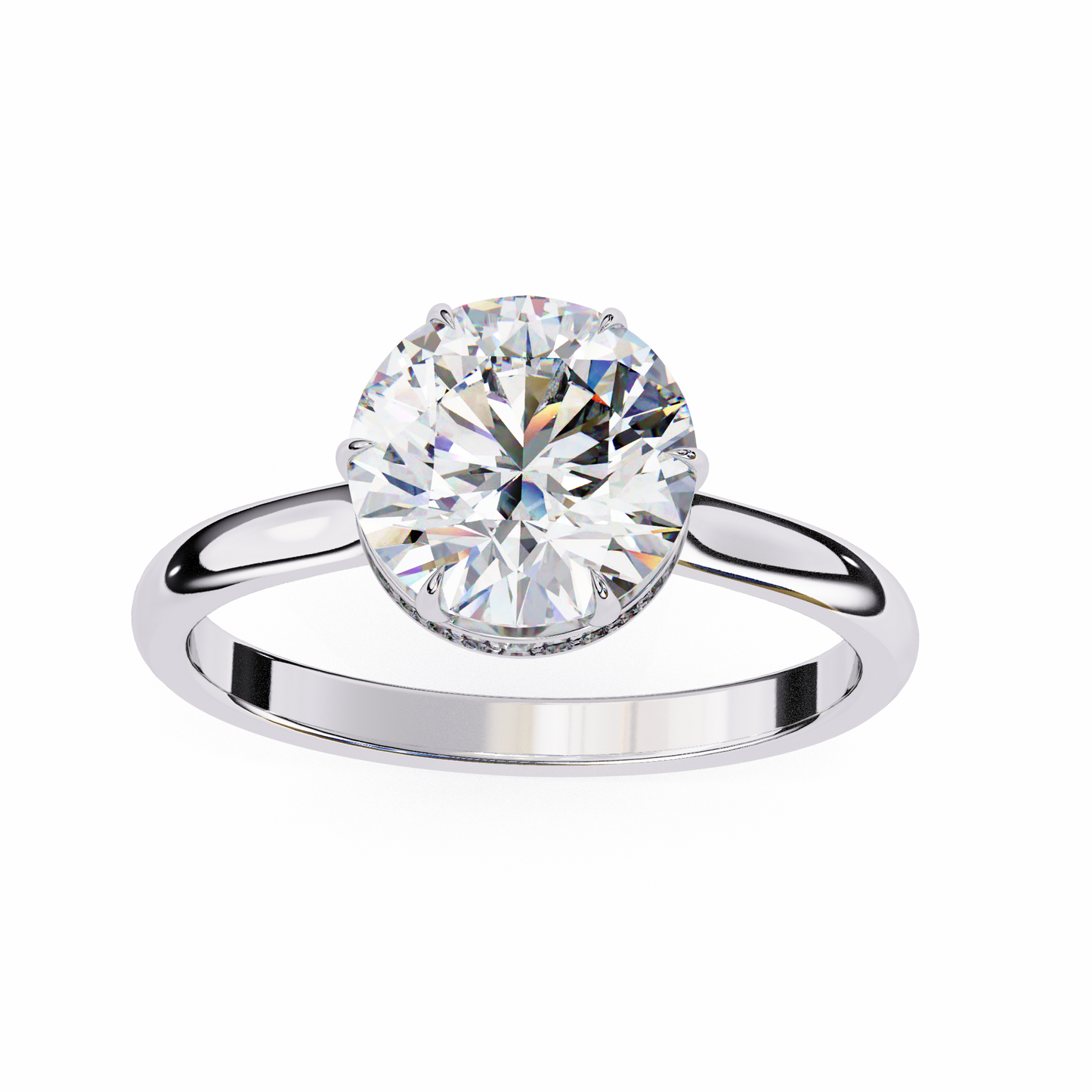 2.10 CT Round Cut Diamond Engagement Ring