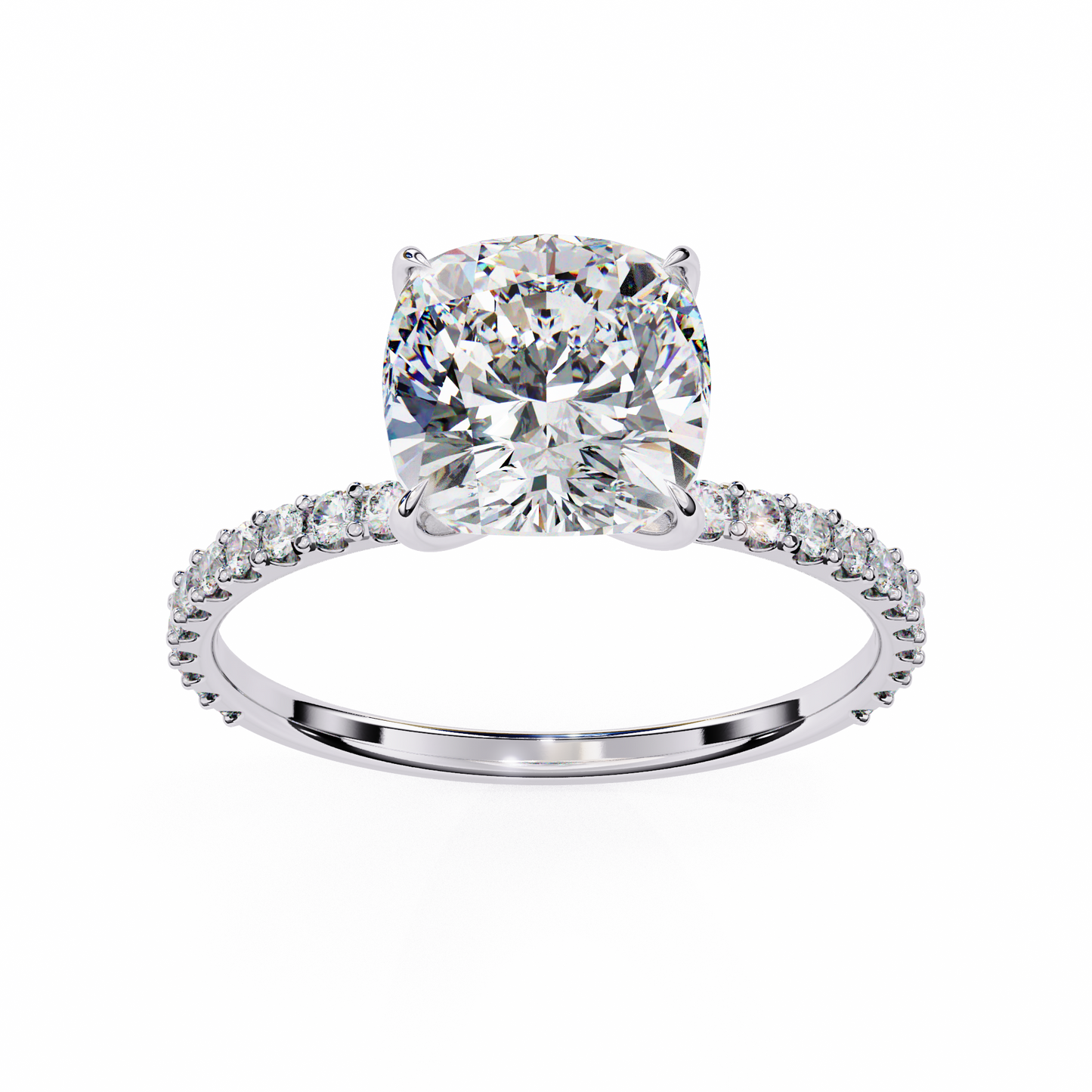 3.00 CT CUSHION Cut Diamond Engagement Ring