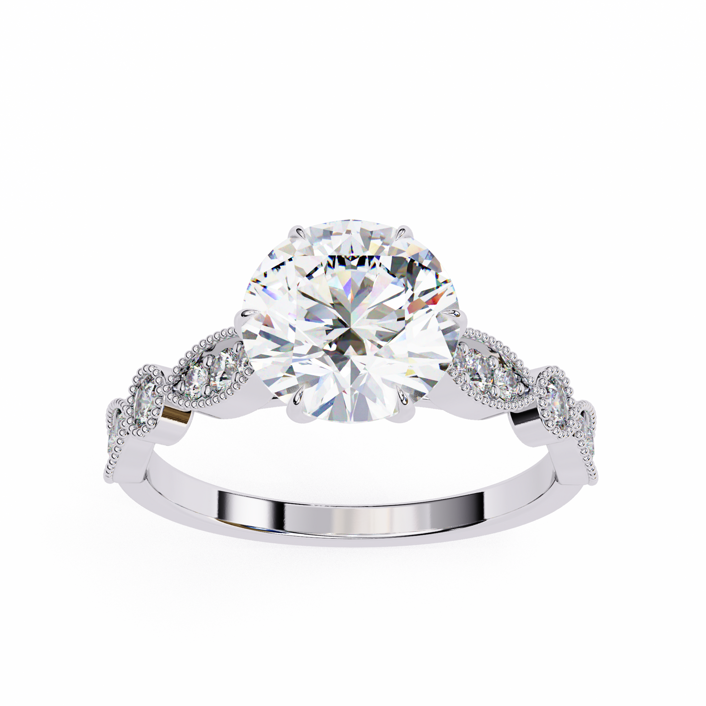 2.00 CT Round Cut Diamond Engagement Ring