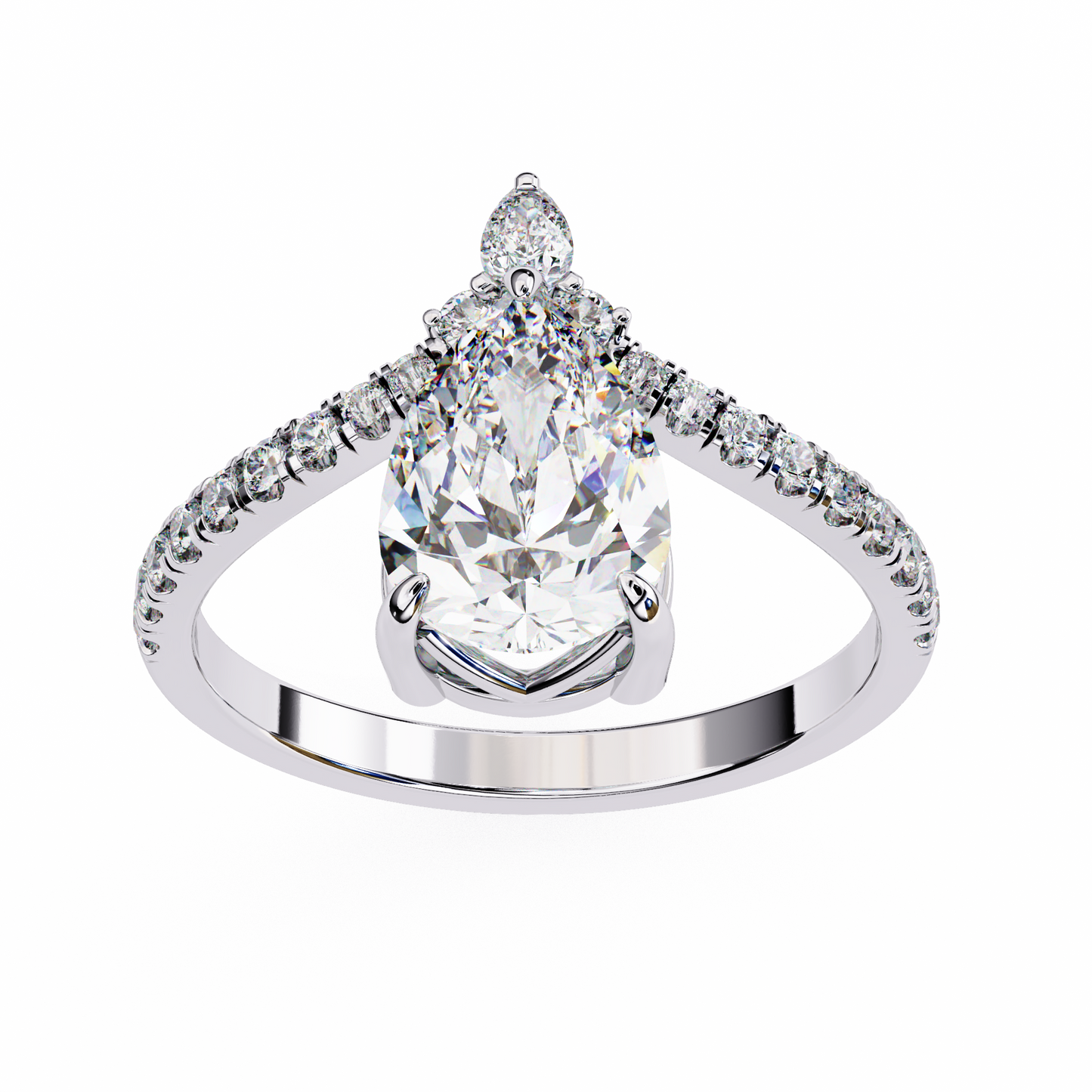 2.00  CT Pear  Cut Diamond Wedding Rings - Ulight Jewels