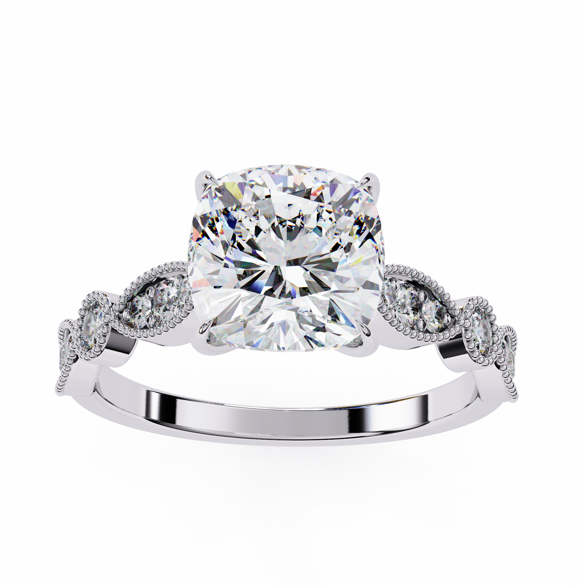 3.00 CT CUSHION Cut Diamond Engagement Ring - Ulight Jewels