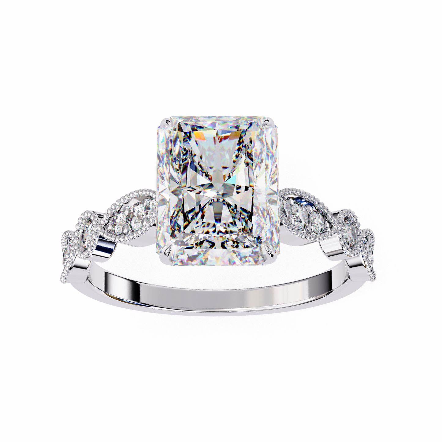 2.50 CT RADIANT Cut Diamond Engagement Ring