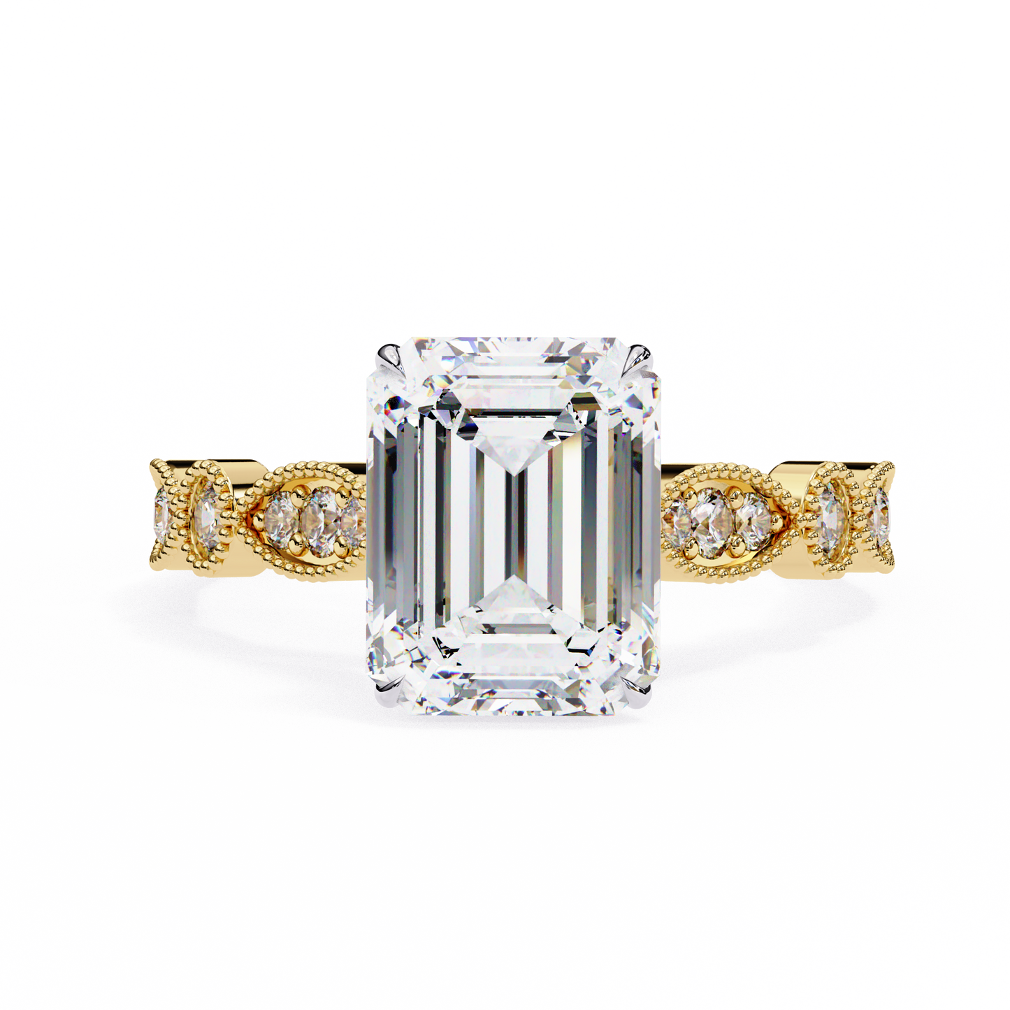 2.50 CT EMERALD  Cut Diamond Engagement Ring