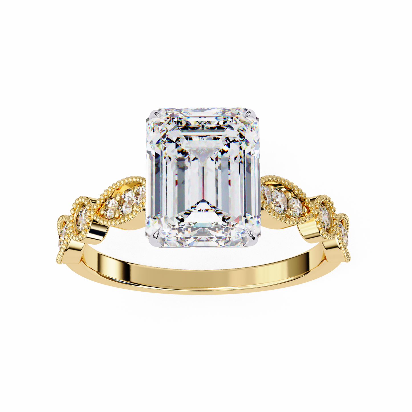 2.50 CT EMERALD  Cut Diamond Engagement Ring