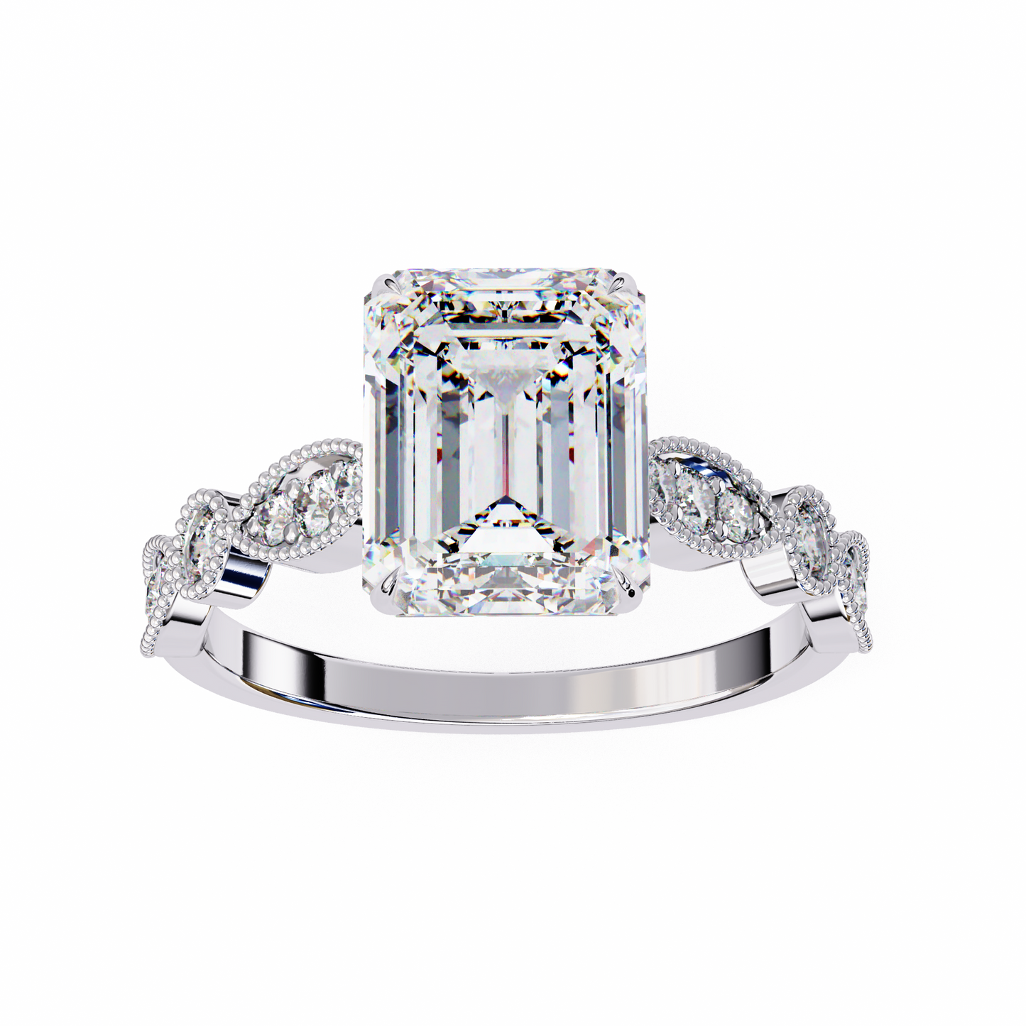 2.50 CT EMERALD  Cut Diamond Engagement Ring