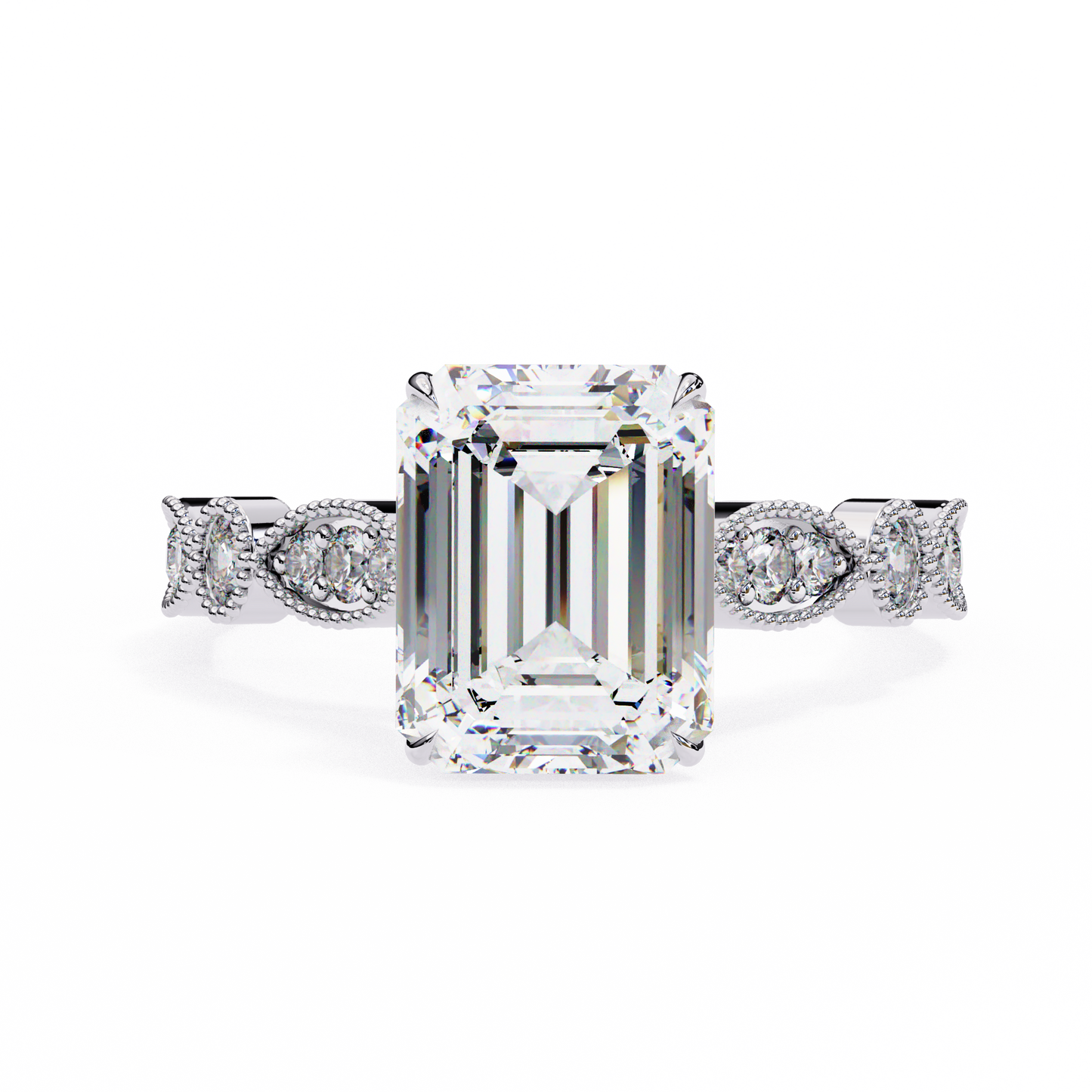 2.50 CT EMERALD  Cut Diamond Engagement Ring - Ulight Jewels