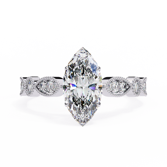 1.00 CT MARQUISE Cut Diamond Engagement Ring - Ulight Jewels