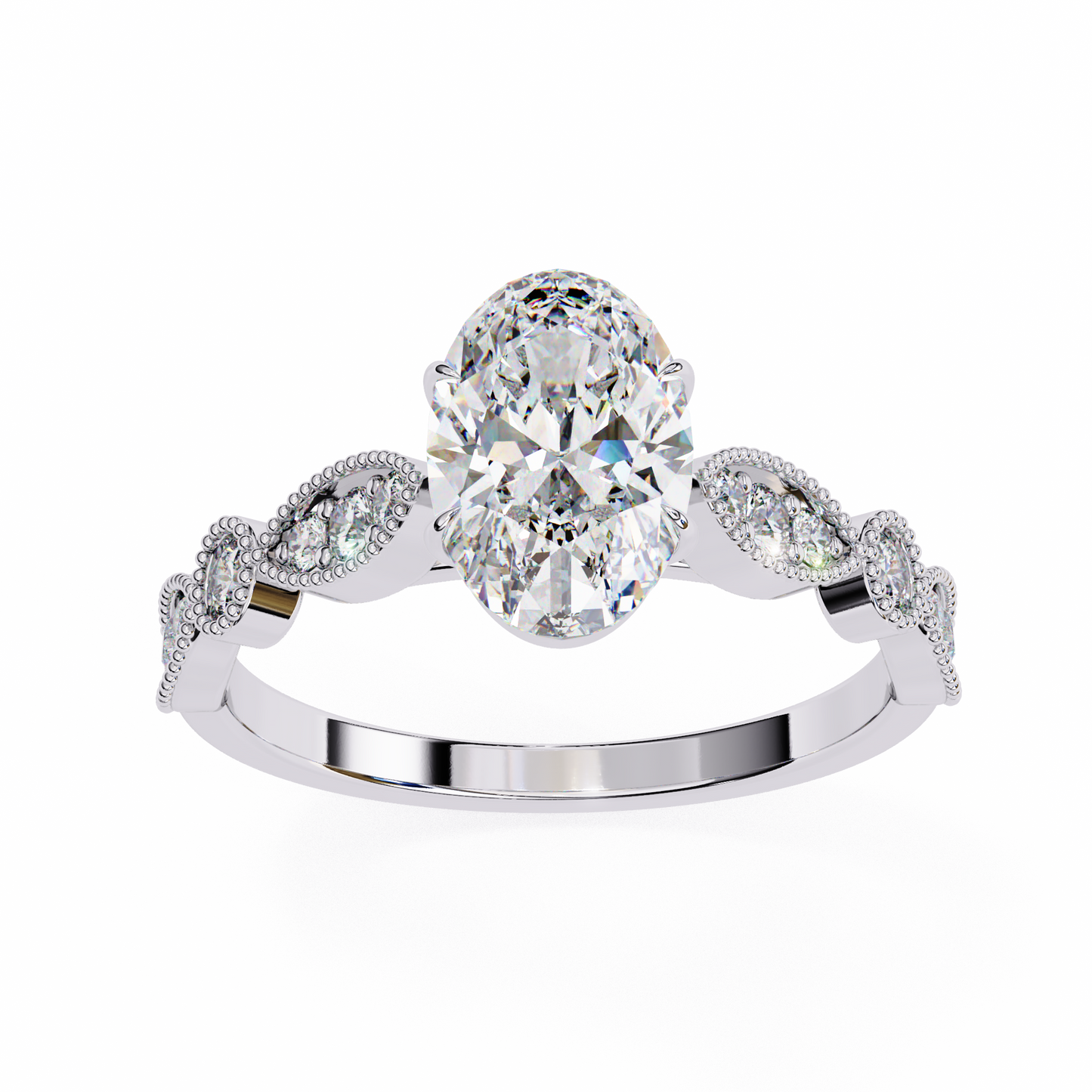 1.50 CT OVAL Cut Diamond Engagement Ring