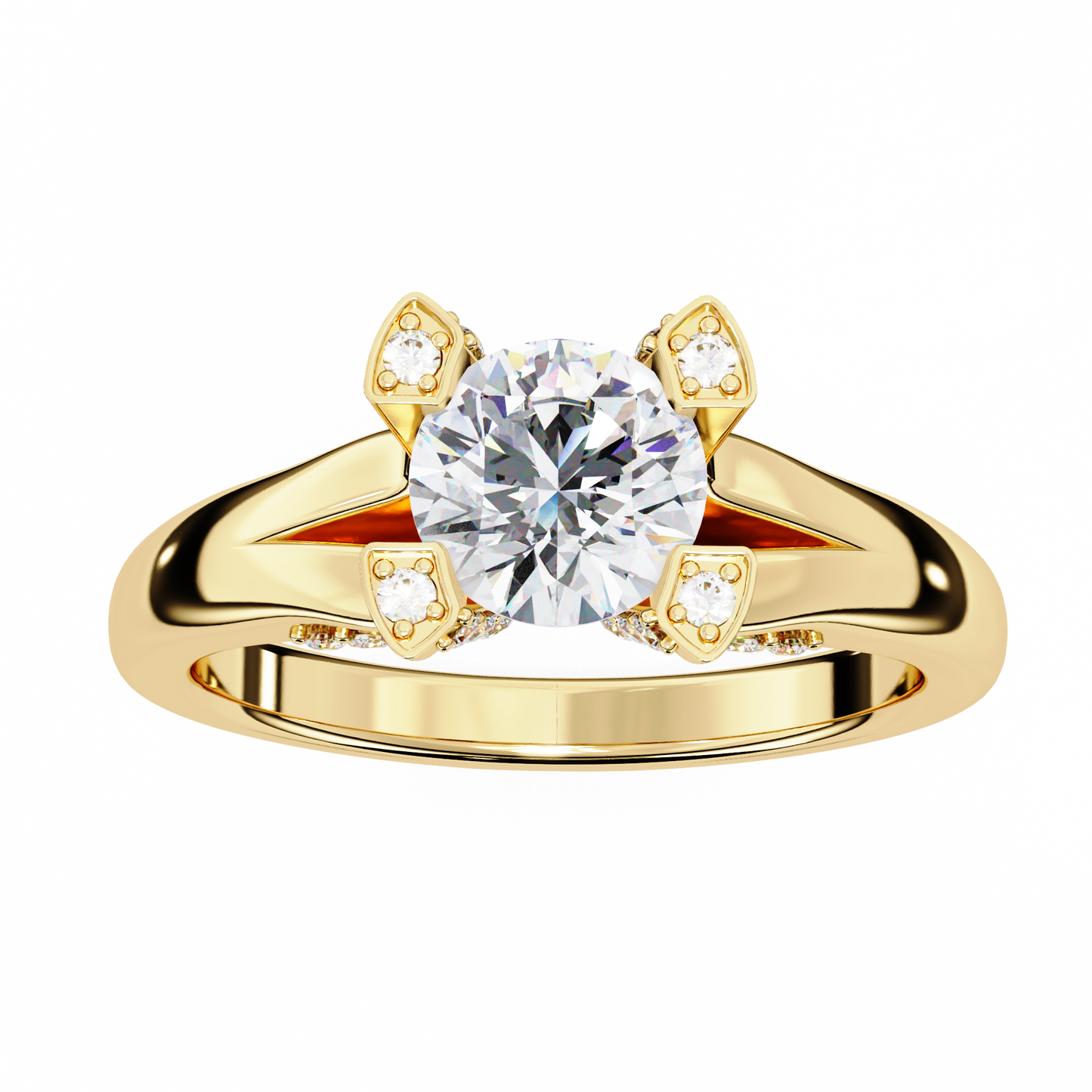 0.85 CT Round Cut Diamond Engagement Ring