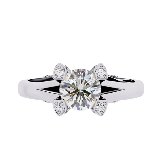 0.85 CT Round Cut Diamond Engagement Ring - Ulight Jewels