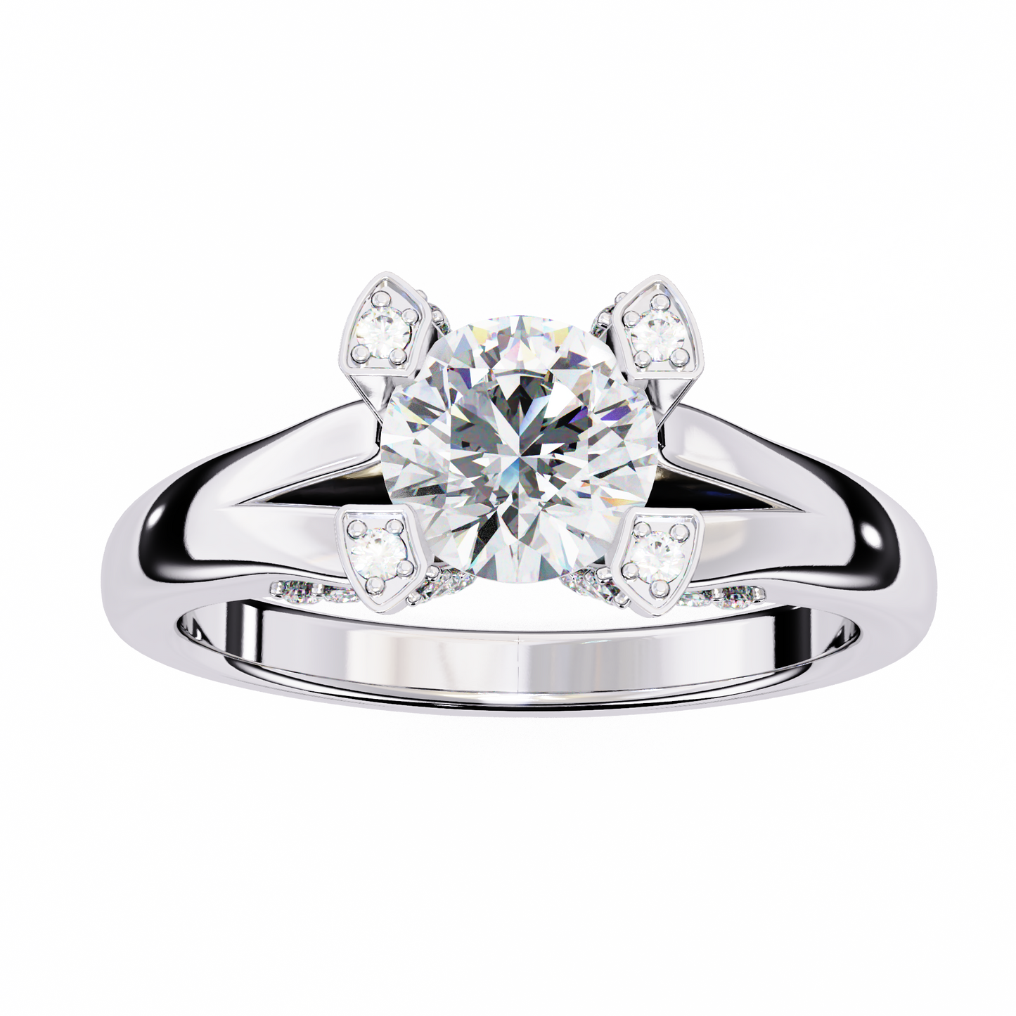 0.85 CT Round Cut Diamond Engagement Ring