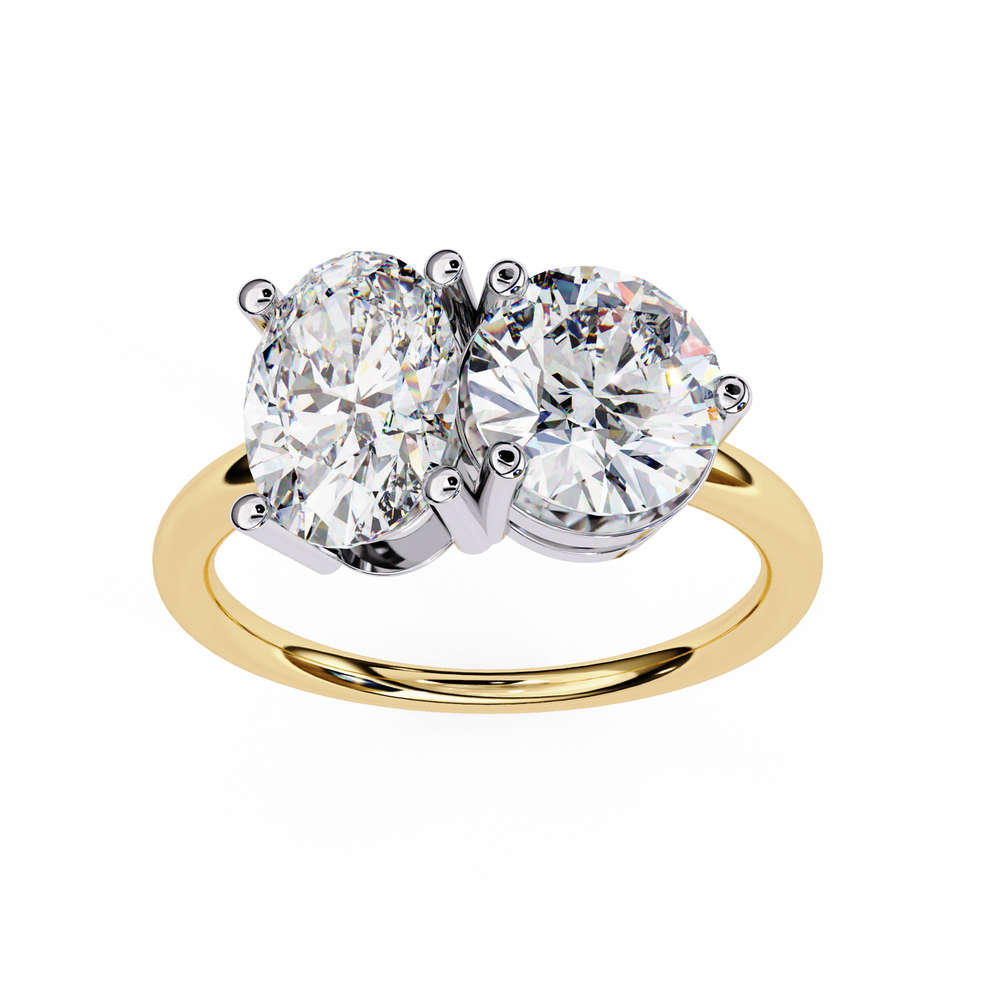 Oval & Round Cut Diamond Engagement Ring