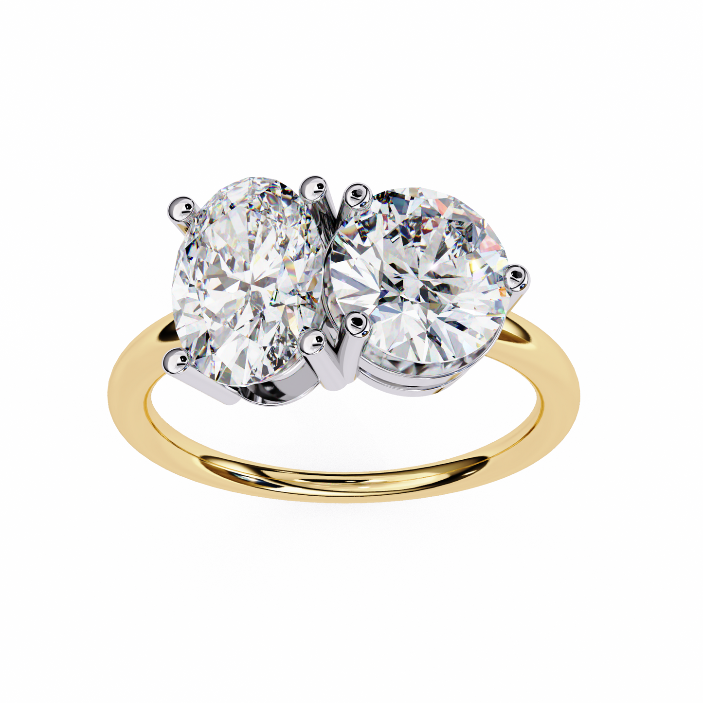 Oval & Round Cut Diamond Engagement Ring