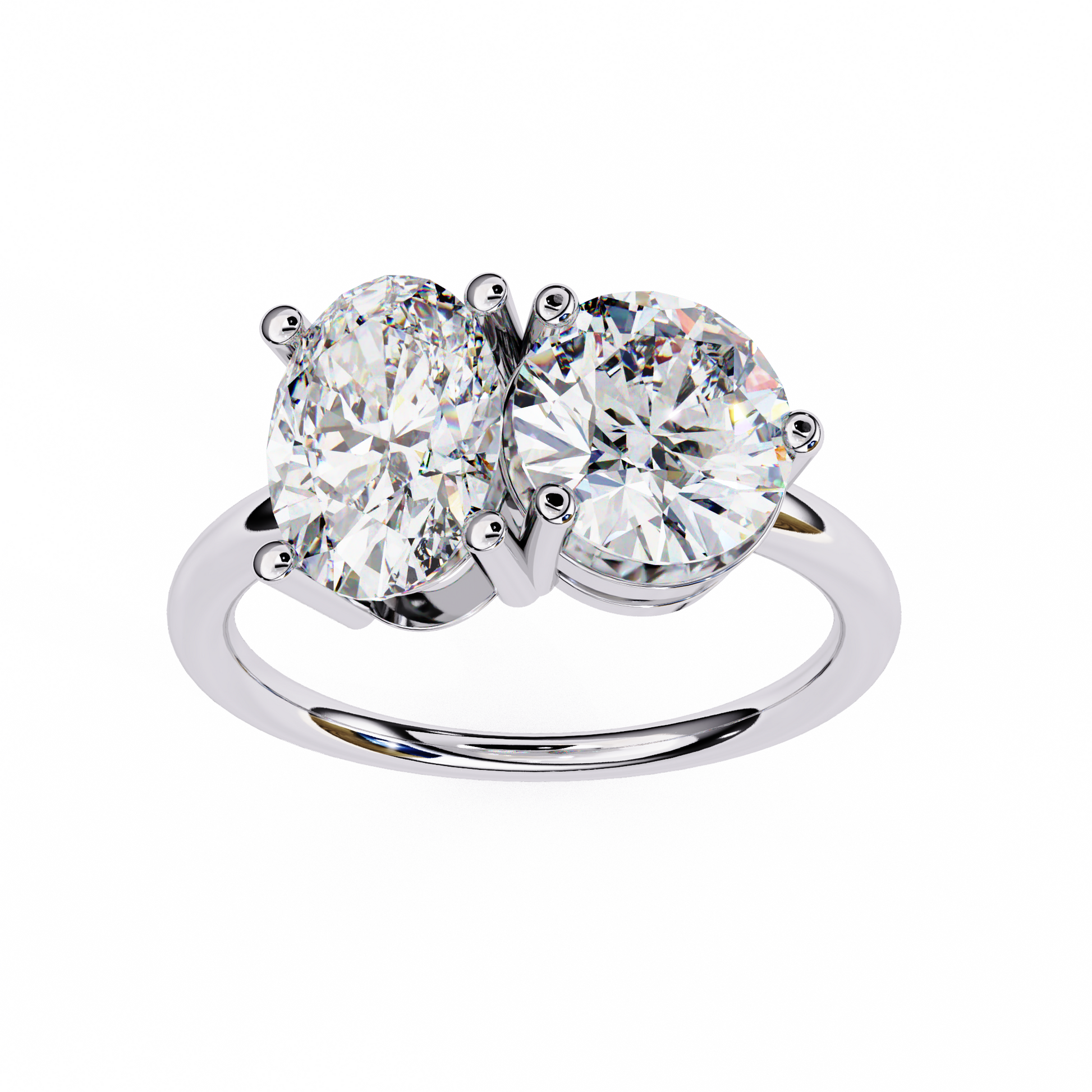 Oval & Round Cut Diamond Engagement Ring - Ulight Jewels