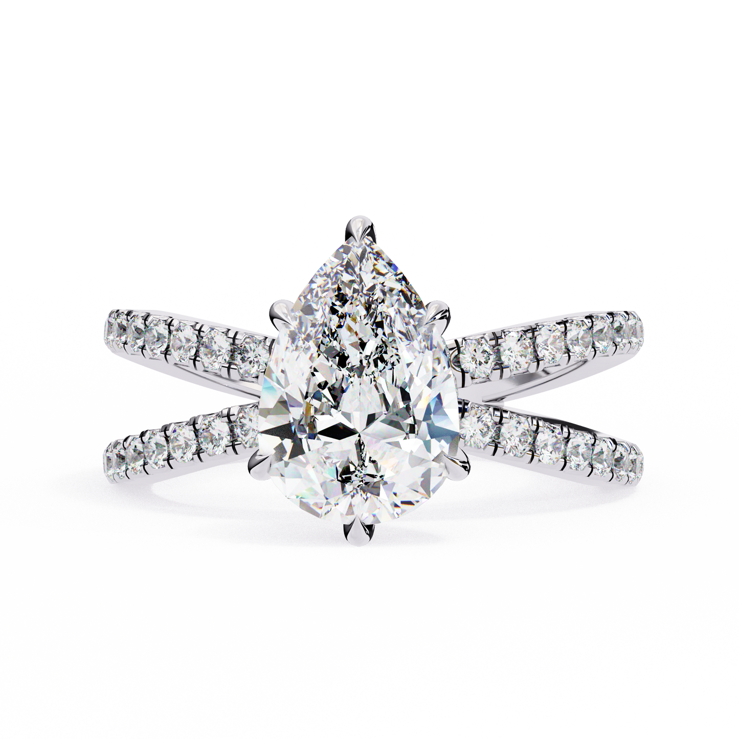 2.00 CT Pear Cut Diamond Engagement Ring - Ulight Jewels