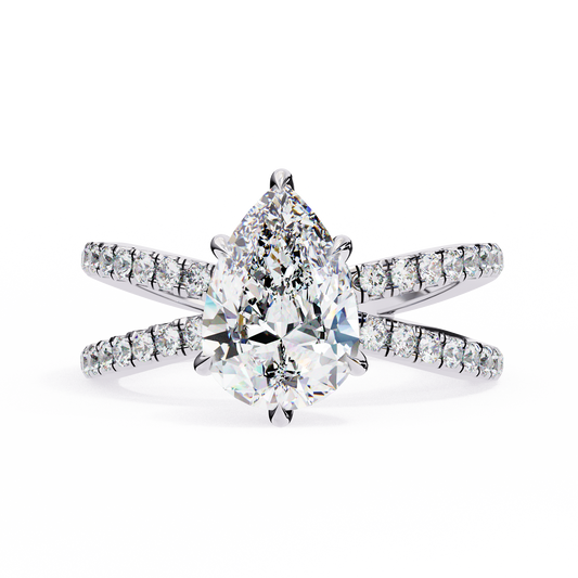 2.00 CT Pear Cut Diamond Engagement Ring - Ulight Jewels