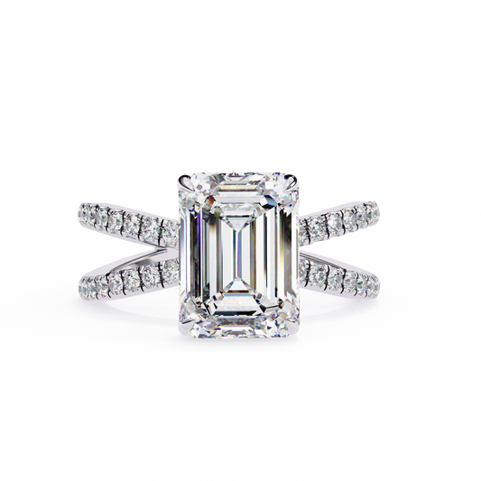 2.50 CT Emerald Cut Diamond Engagement Ring - Ulight Jewels