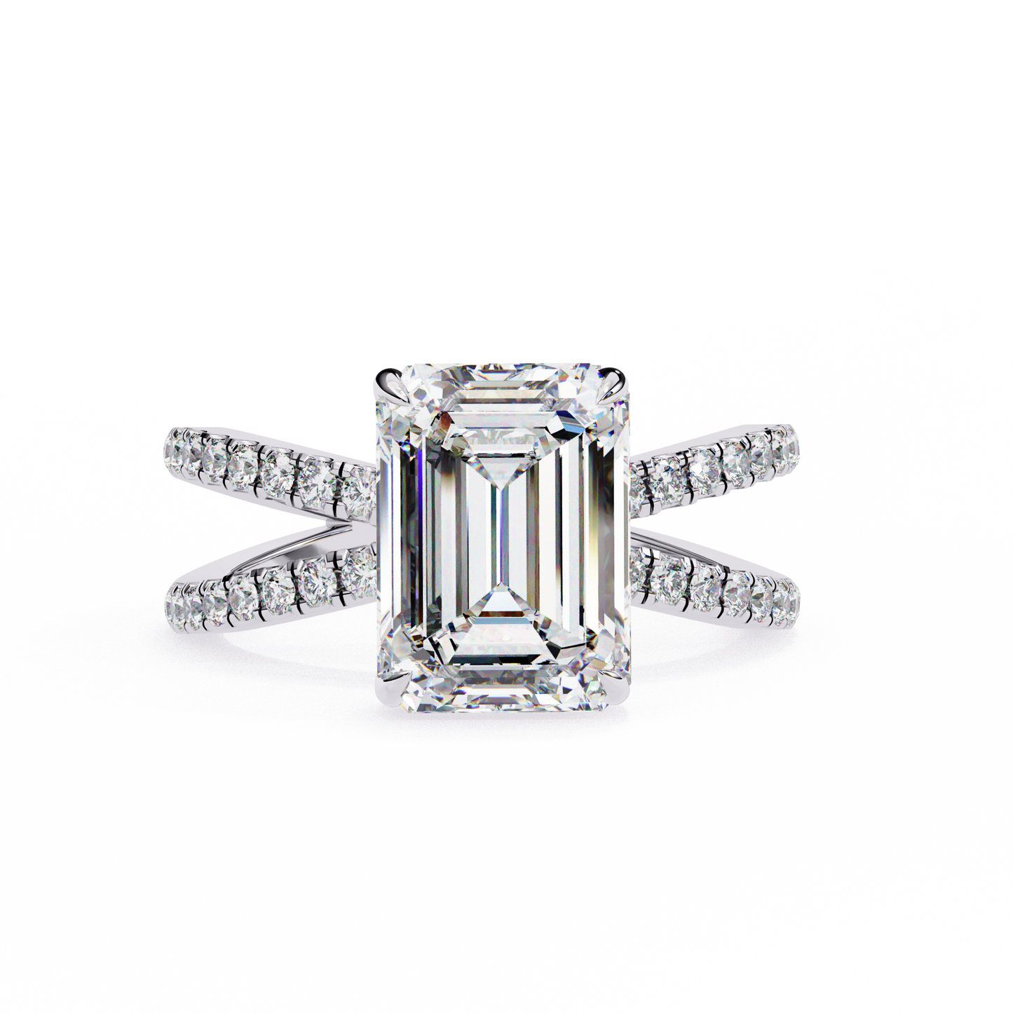 2.50 CT EMERALD Cut Diamond Engagement Ring - Ulight Jewels