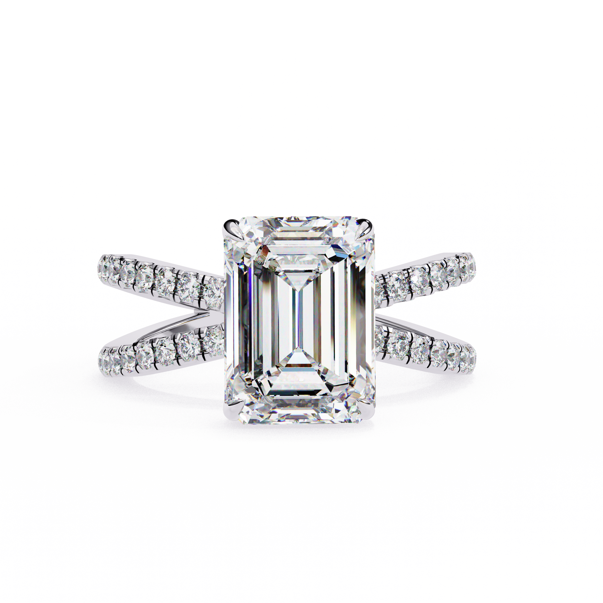 2.50 CT EMERALD Cut Diamond Engagement Ring - Ulight Jewels