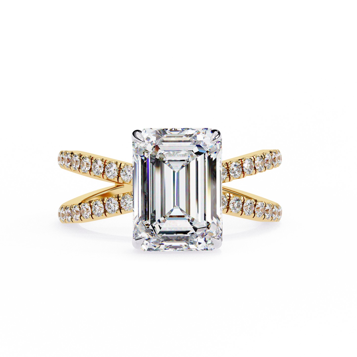 2.50 CT EMERALD Cut Diamond Engagement Ring