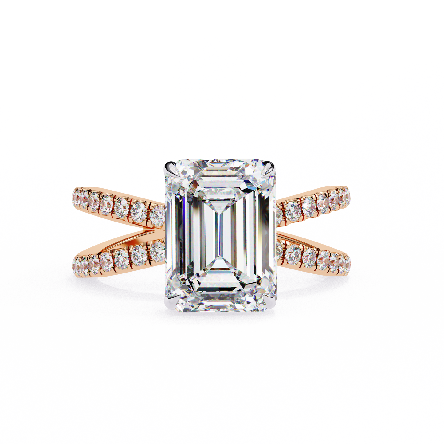 2.50 CT EMERALD Cut Diamond Engagement Ring