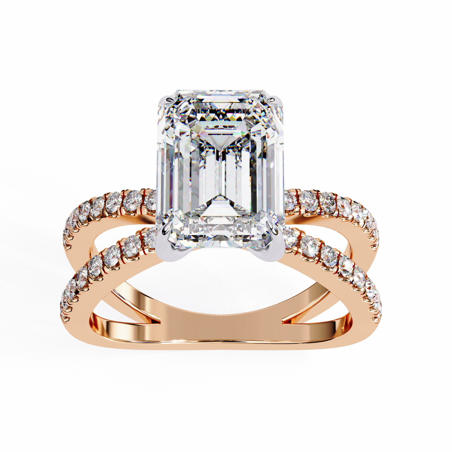 2.50 CT EMERALD Cut Diamond Engagement Ring