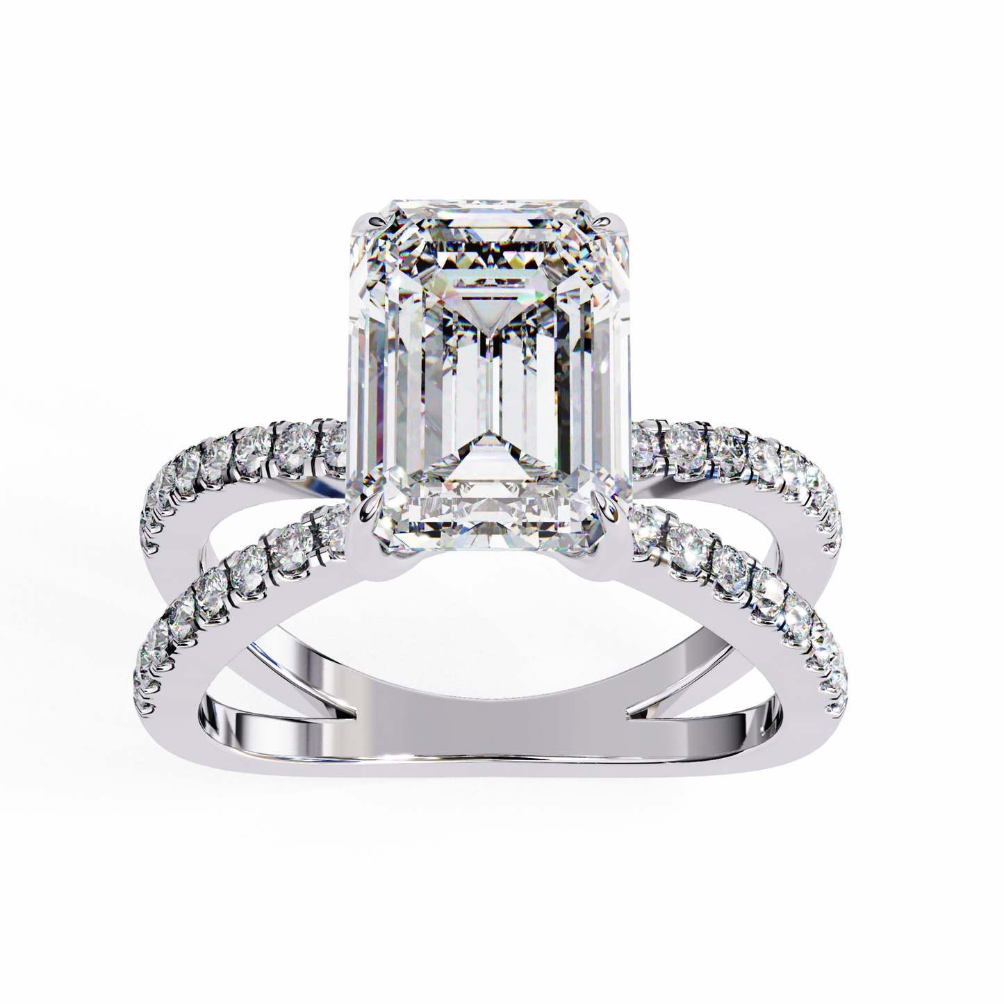 2.50 CT EMERALD Cut Diamond Engagement Ring