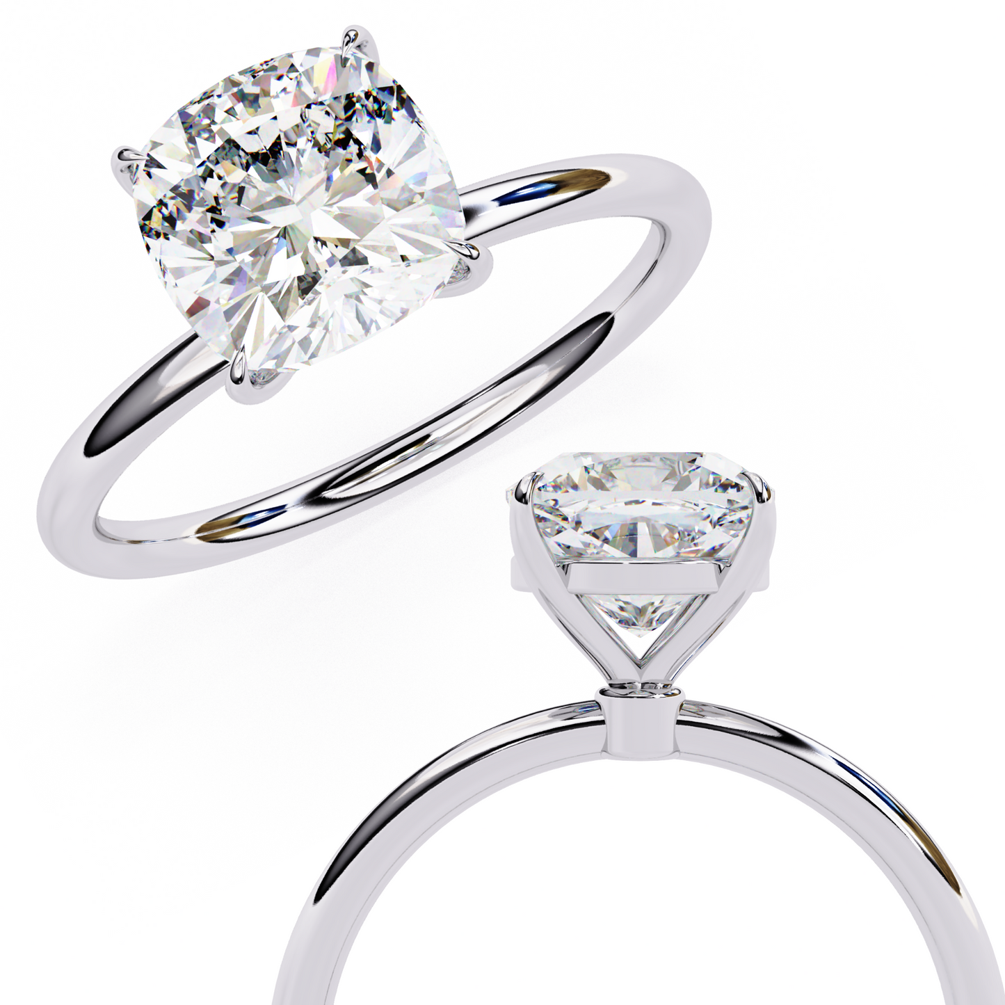 3.00  CT Cushion Cut Diamond Engagement Ring