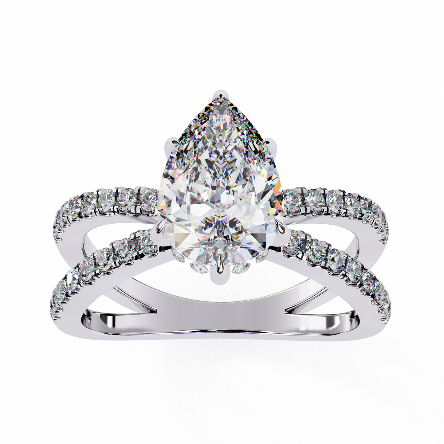 2.25  CT PEAR Cut Diamond Engagement Ring