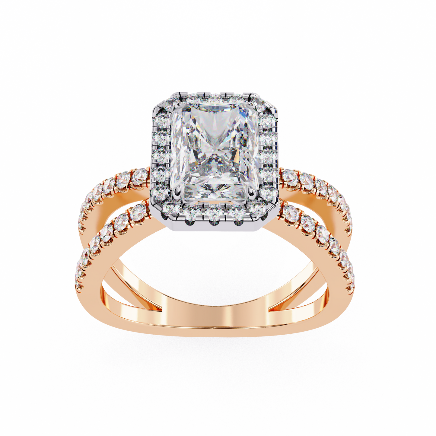 1.75 CT RADIANT Cut Diamond Engagement Ring