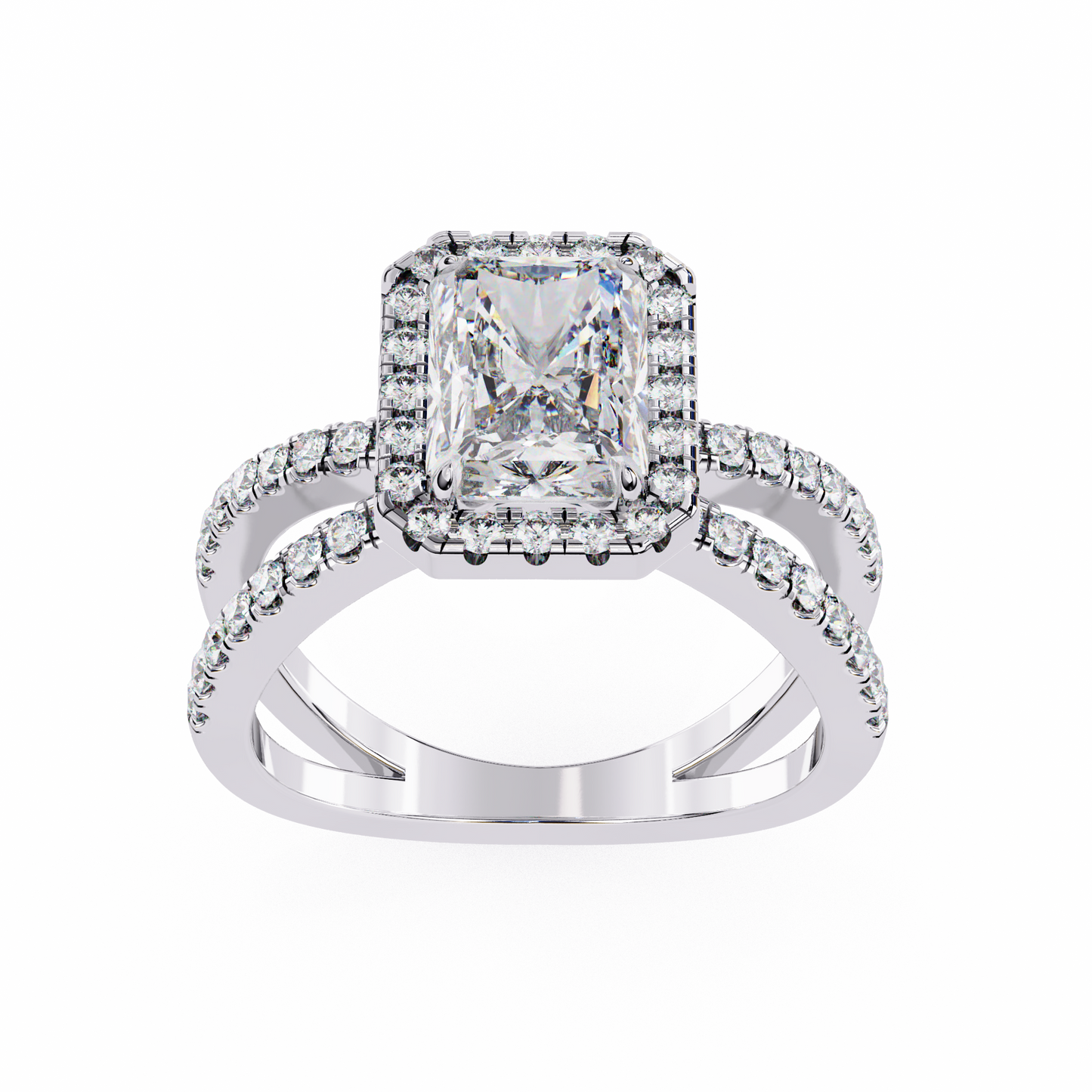 1.75 CT RADIANT Cut Diamond Engagement Ring - Ulight Jewels