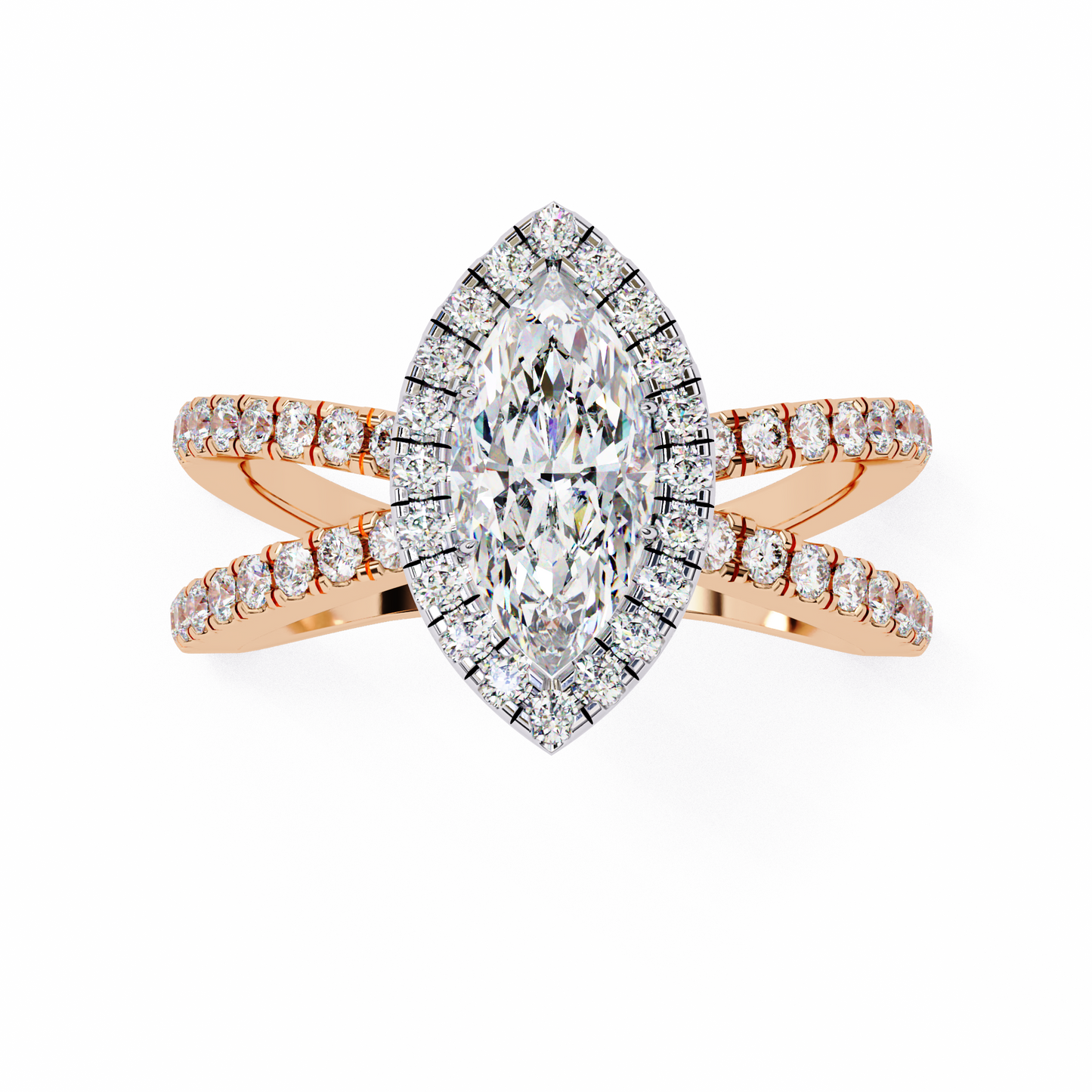 1.00 CT Marquise Cut Diamond Engagement Ring